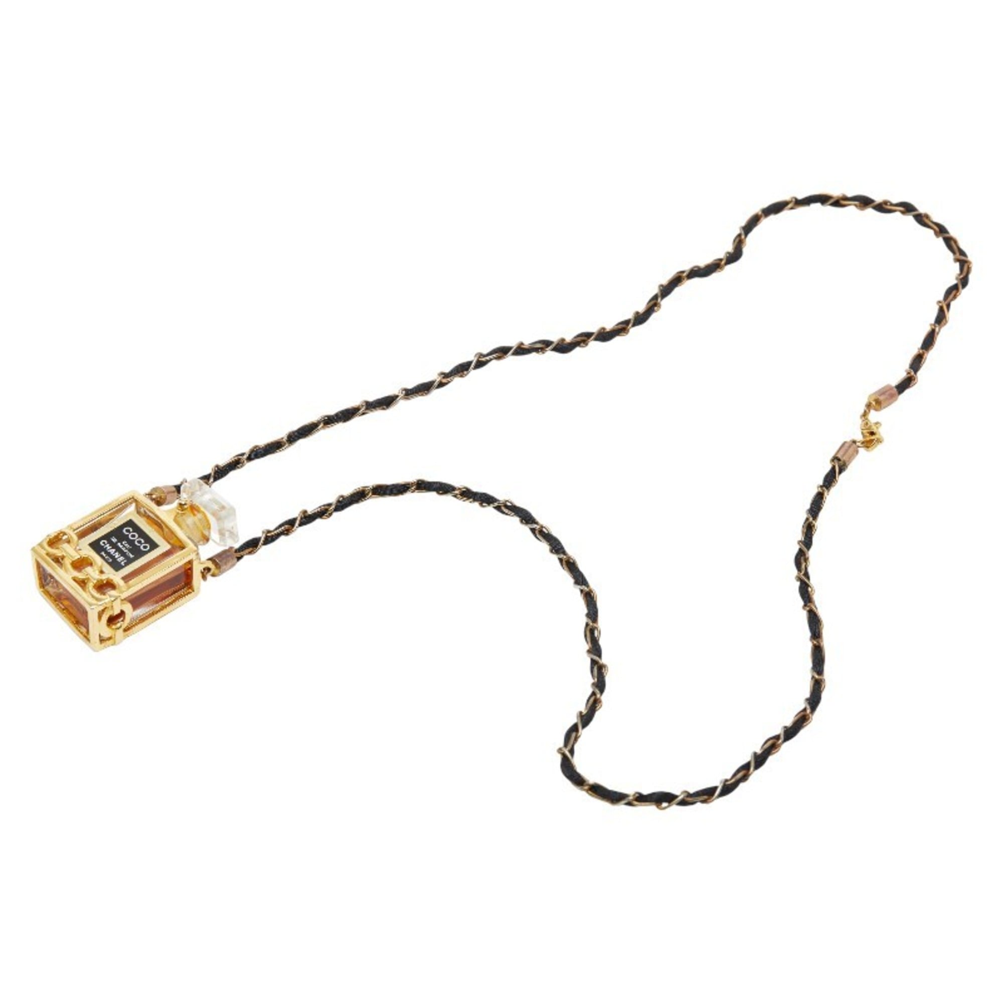 Pendant Necklace Nylon Black and Gold