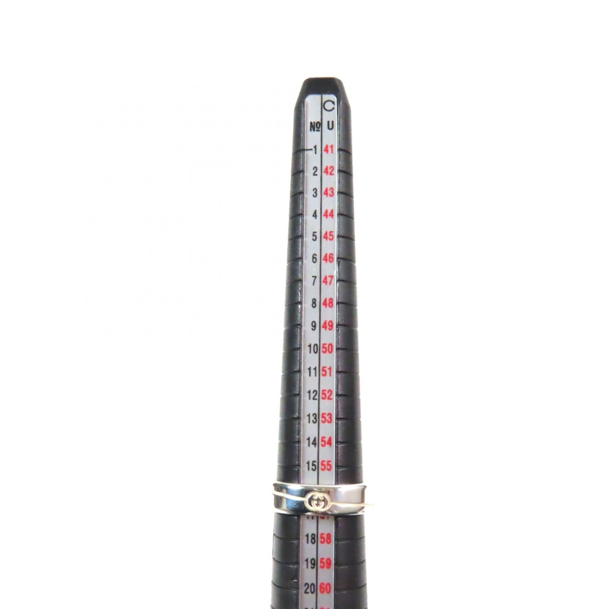 Diagonal Interlocking G Ring Sterling Silver