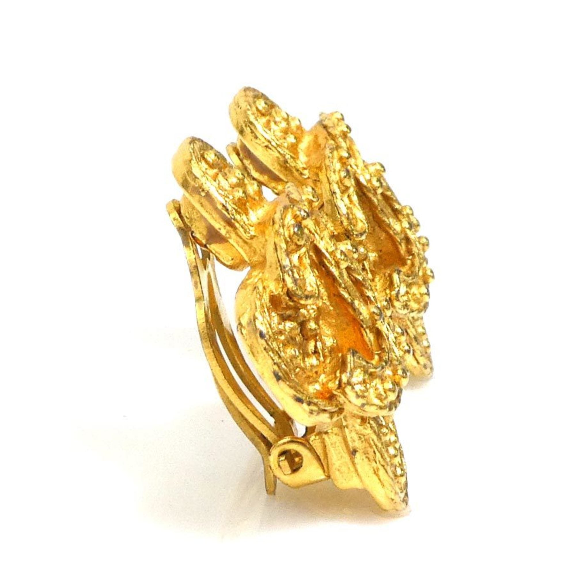 CC Logo Clip-On Earrings Gold-Tone Metal Gold-Tone Metal