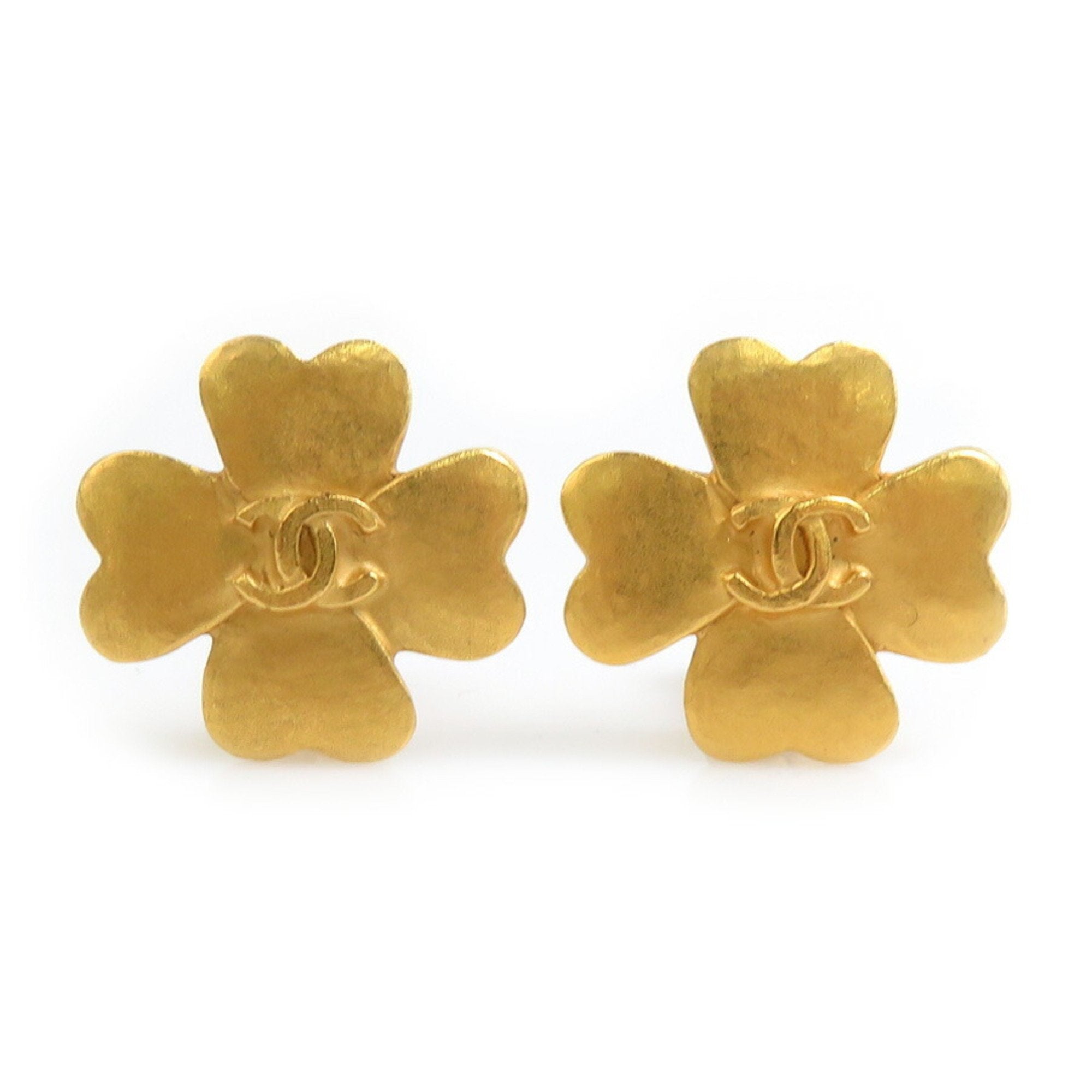 CC Logo Clip-On Earrings Gold-Tone Metal Gold-Tone Metal