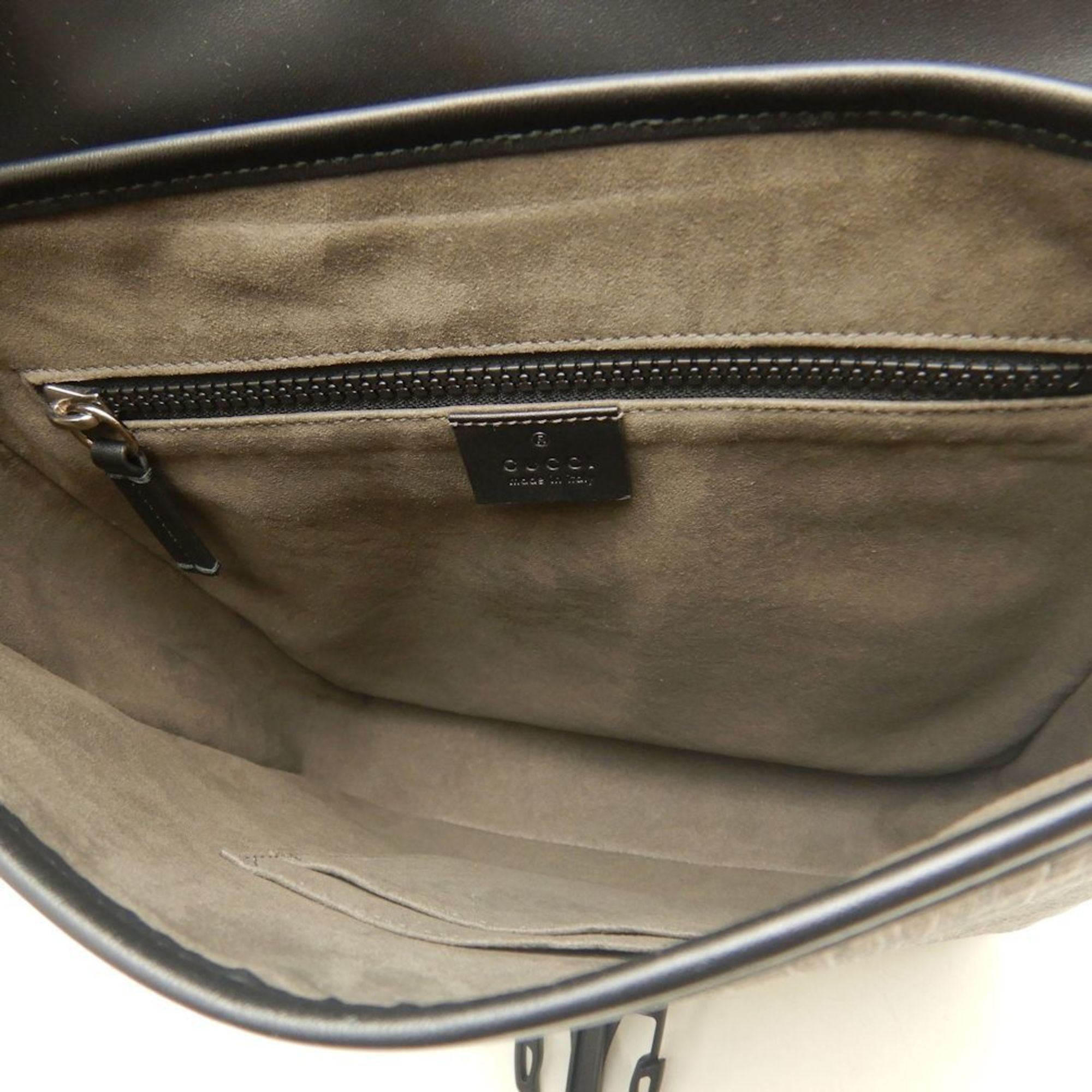 Buckle Flap Messenger Bag GG Coated Canvas with Leather Medium