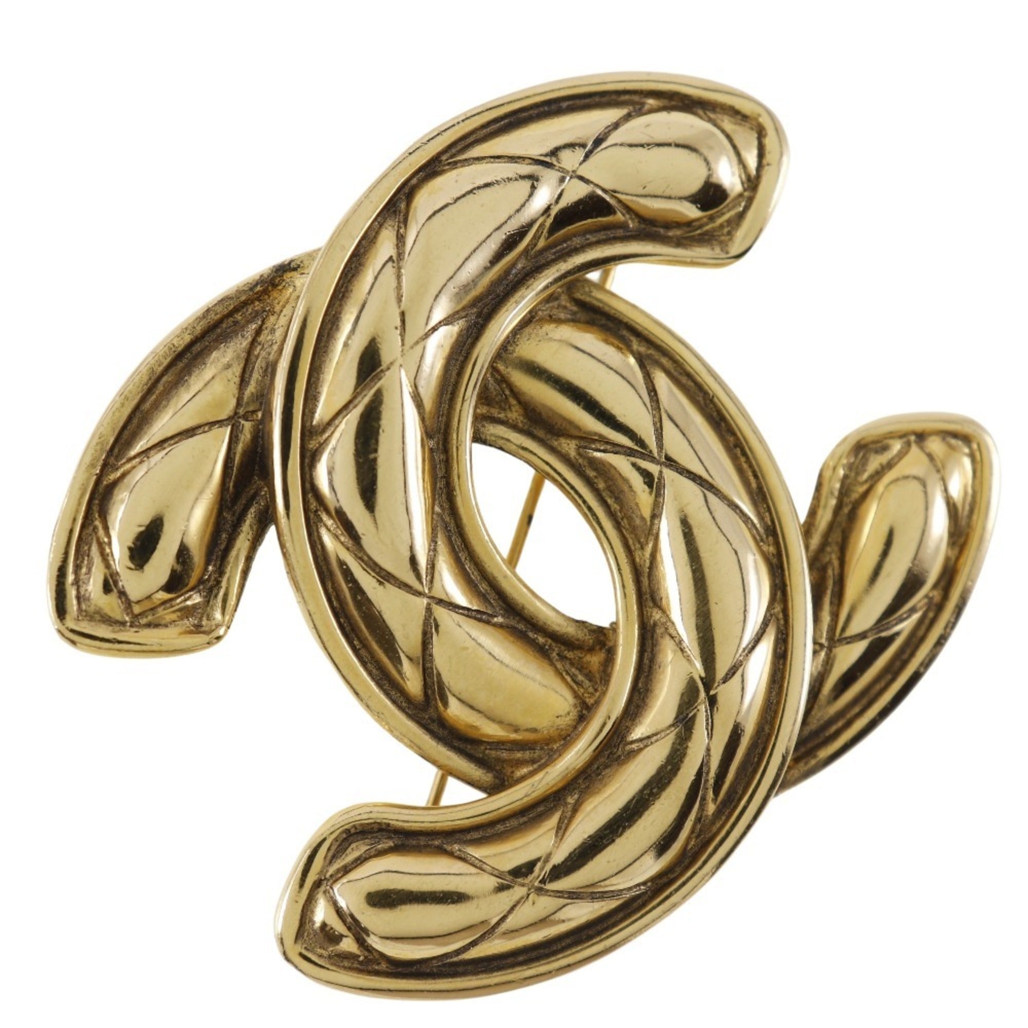 CC Logo Brooch 18K Yellow Gold
