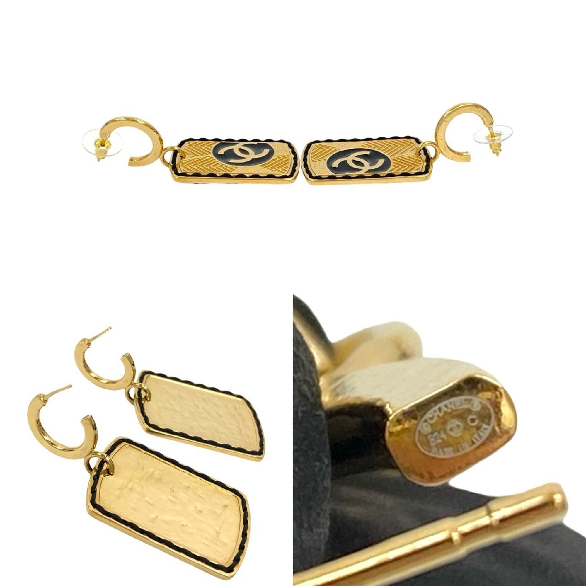 CC Logo Earrings Metal Gold-Tone Metal