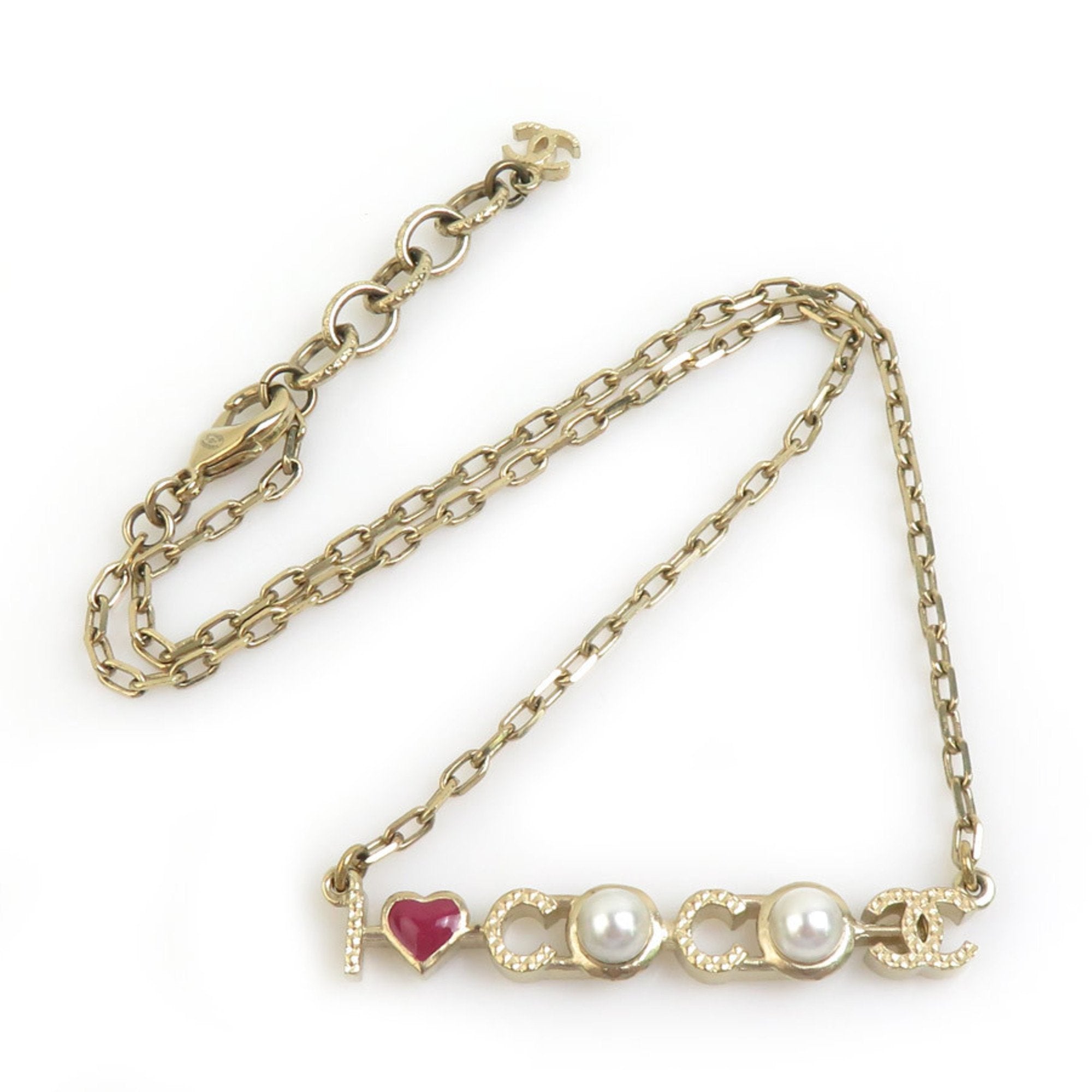 Pendant Necklace Metal Gold with Artificial Pearl