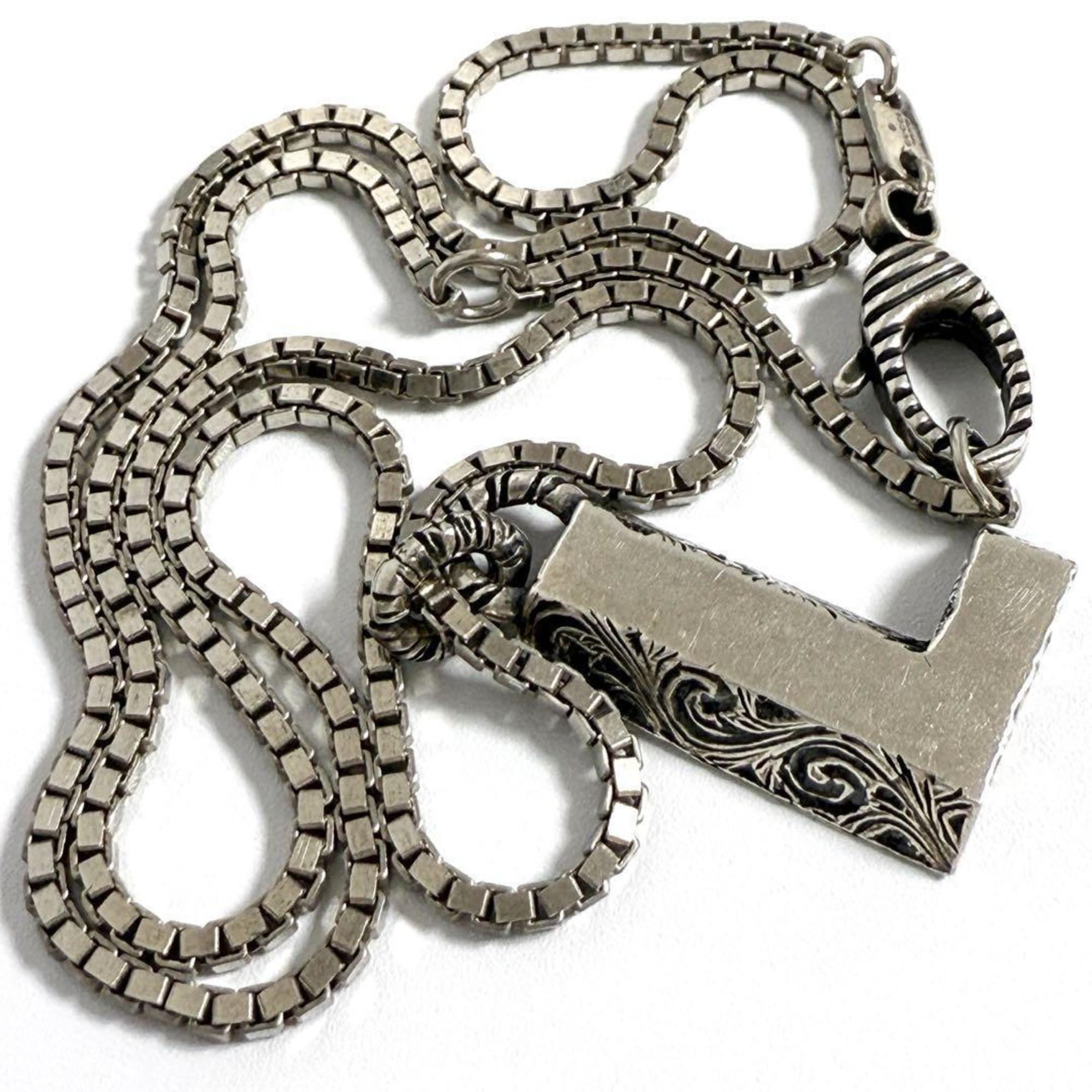 Alphabet Pendant Necklace Sterling Silver Initial L