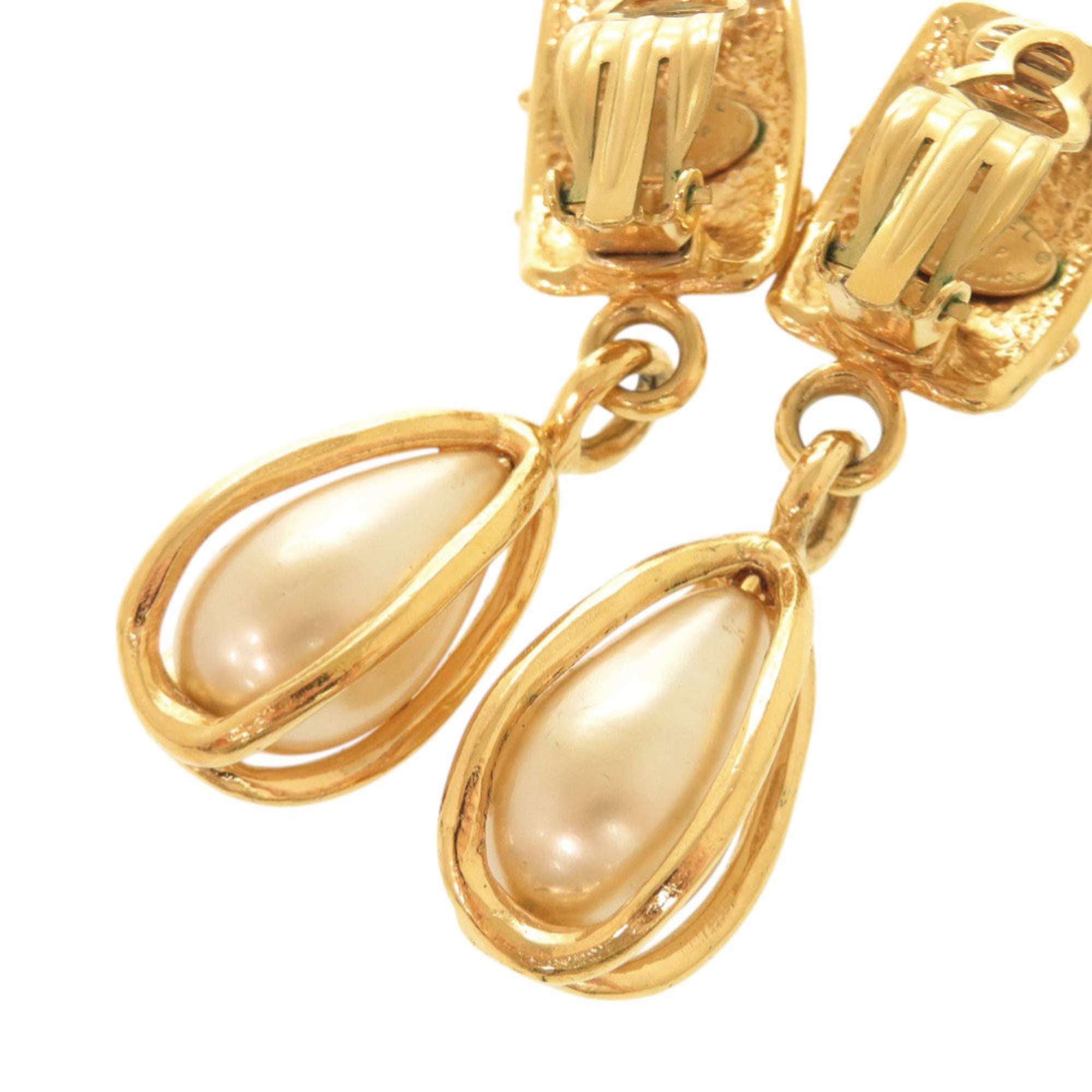 CC Logo Clip-On Earrings Gold-Tone Metal