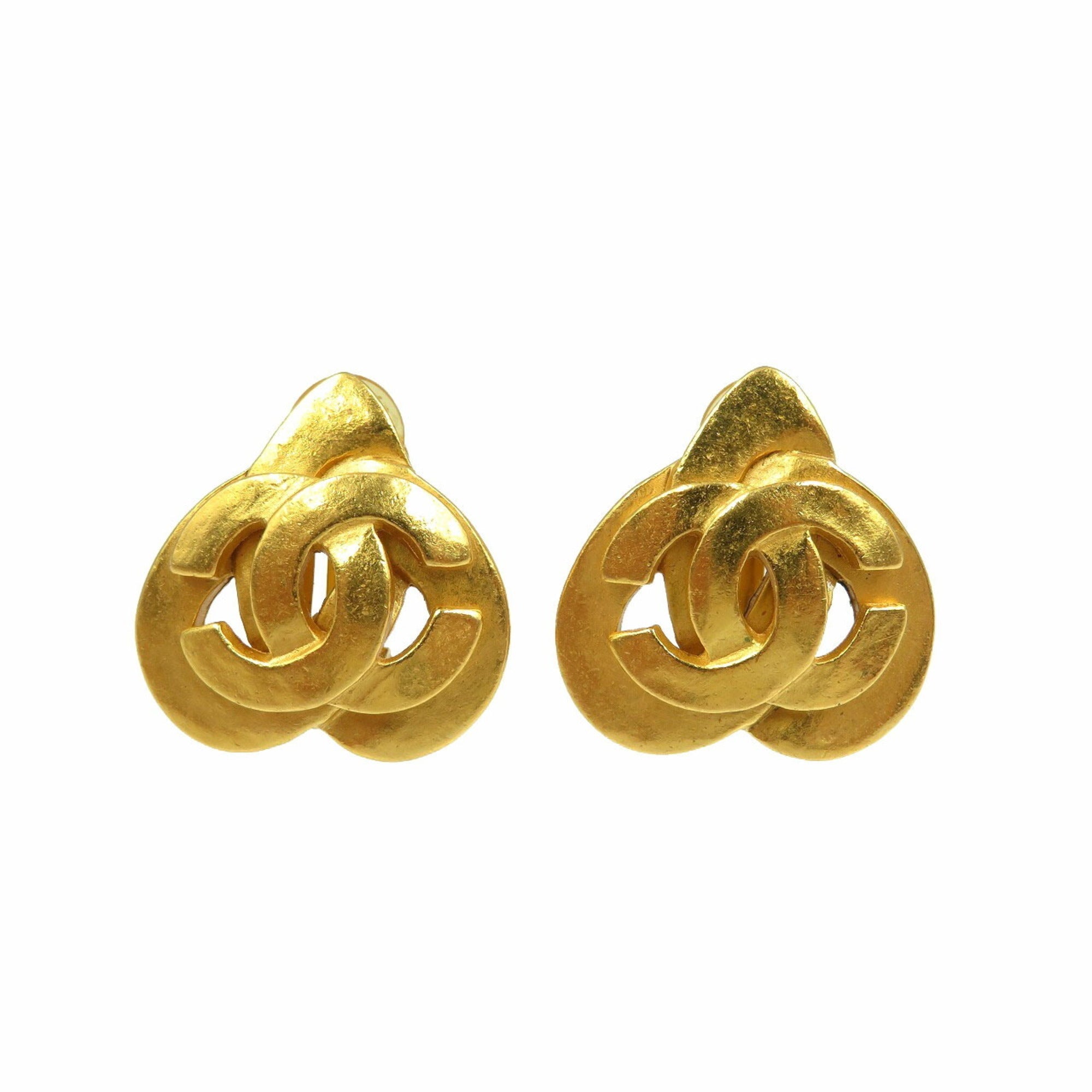 CC Logo Clip-On Earrings Gold-Tone Metal Gold-Tone Metal