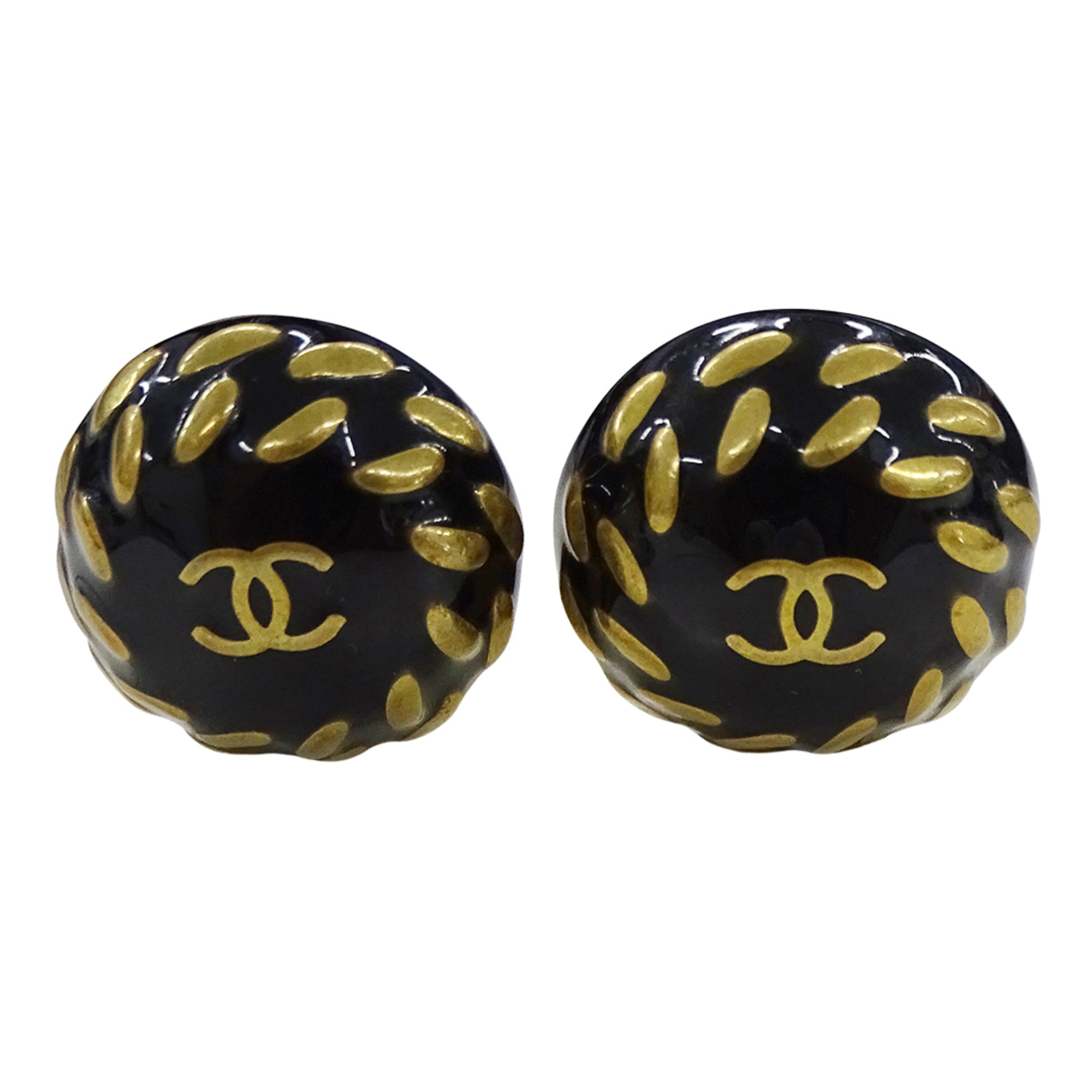 CC Logo Clip-On Earrings Metal Gold-Tone Metal