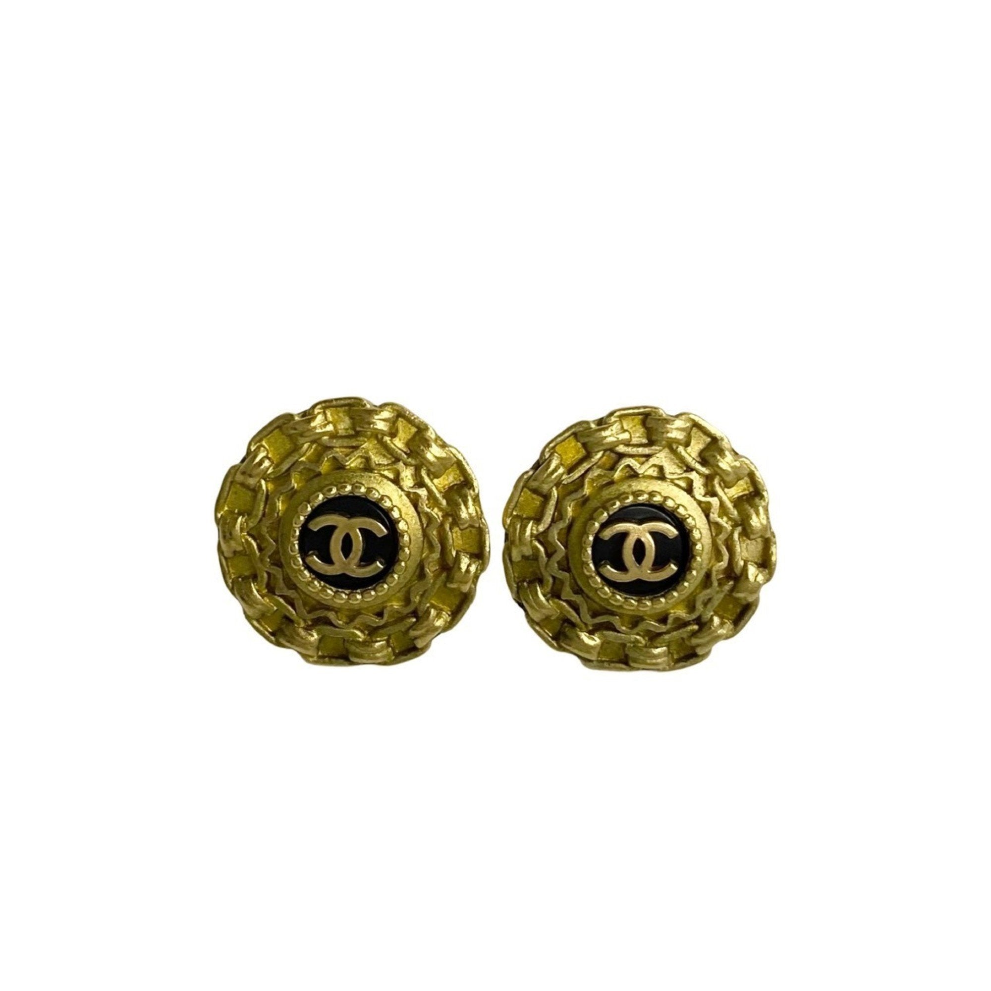 CC Logo Clip-On Earrings Metal Gold-Tone Metal