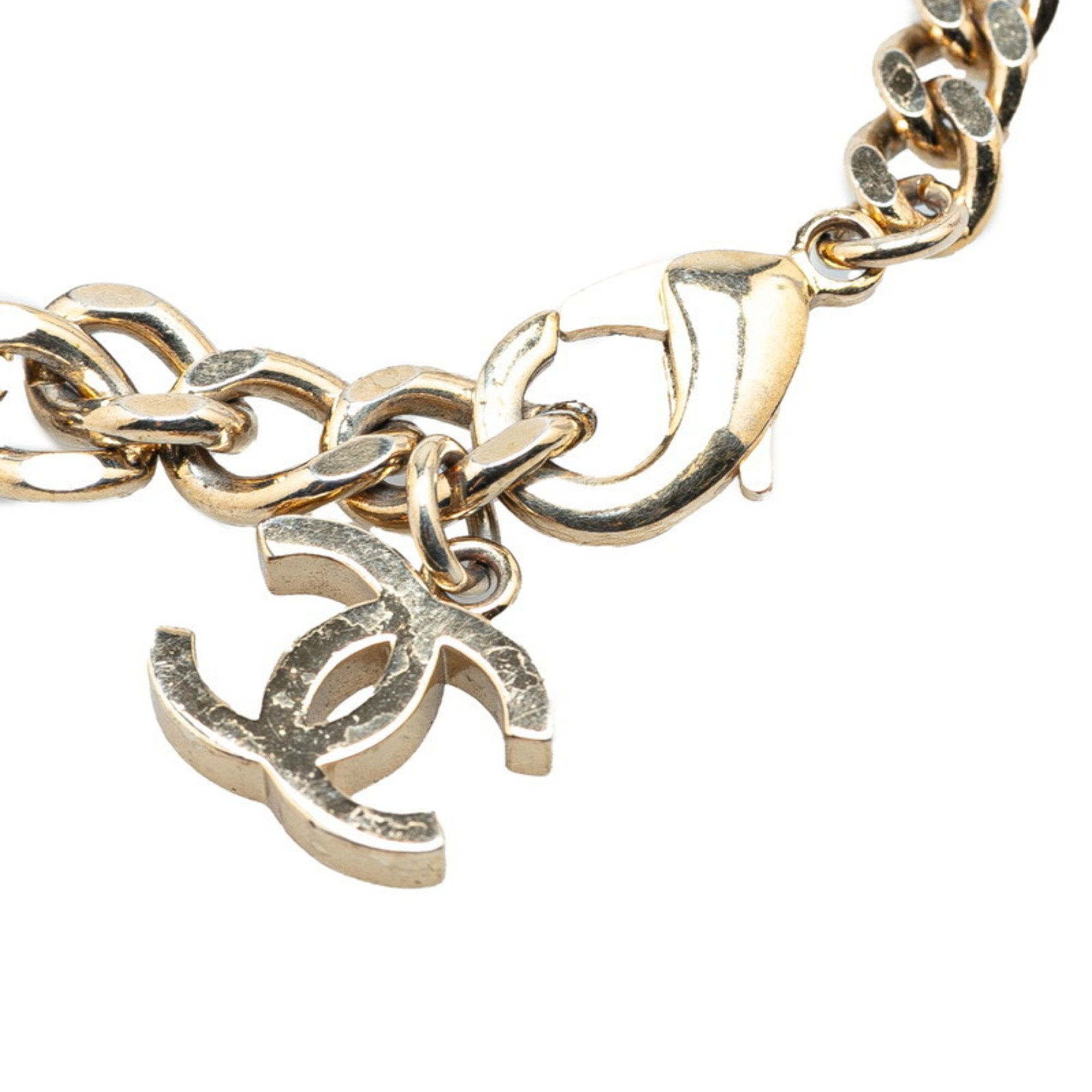 CC Logo Chain Bracelet Silver-Tone Metal
