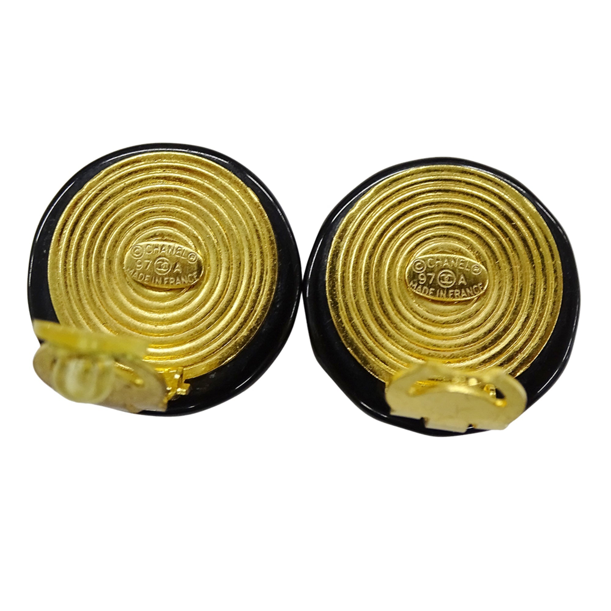 CC Logo Clip-On Earrings Metal Gold-Tone Metal
