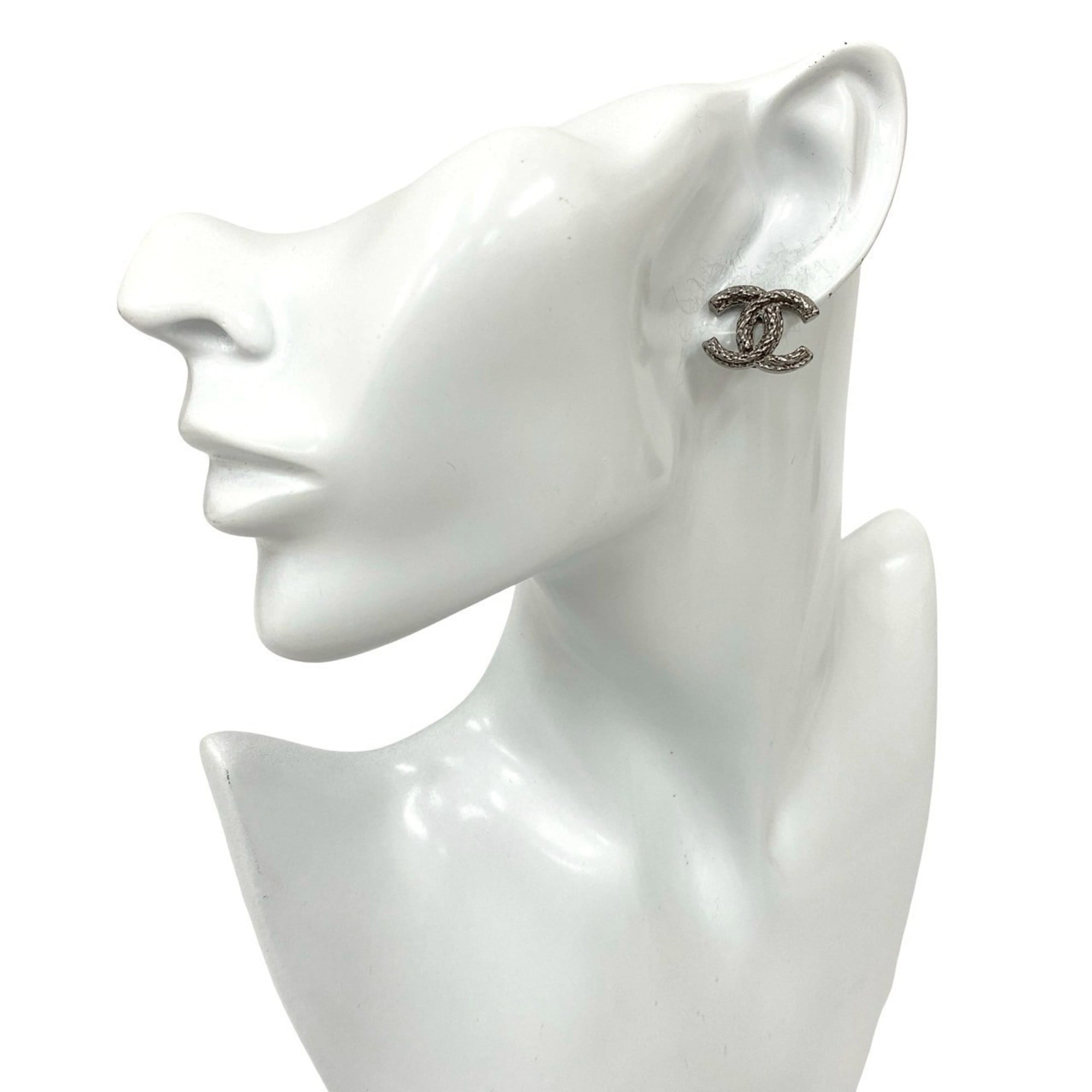 CC Logo Earrings Sterling Silver Silver-Tone Metal