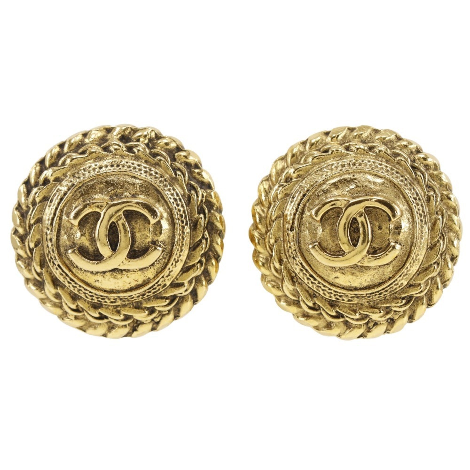 CC Logo Clip-On Earrings Metal Gold-Tone Metal
