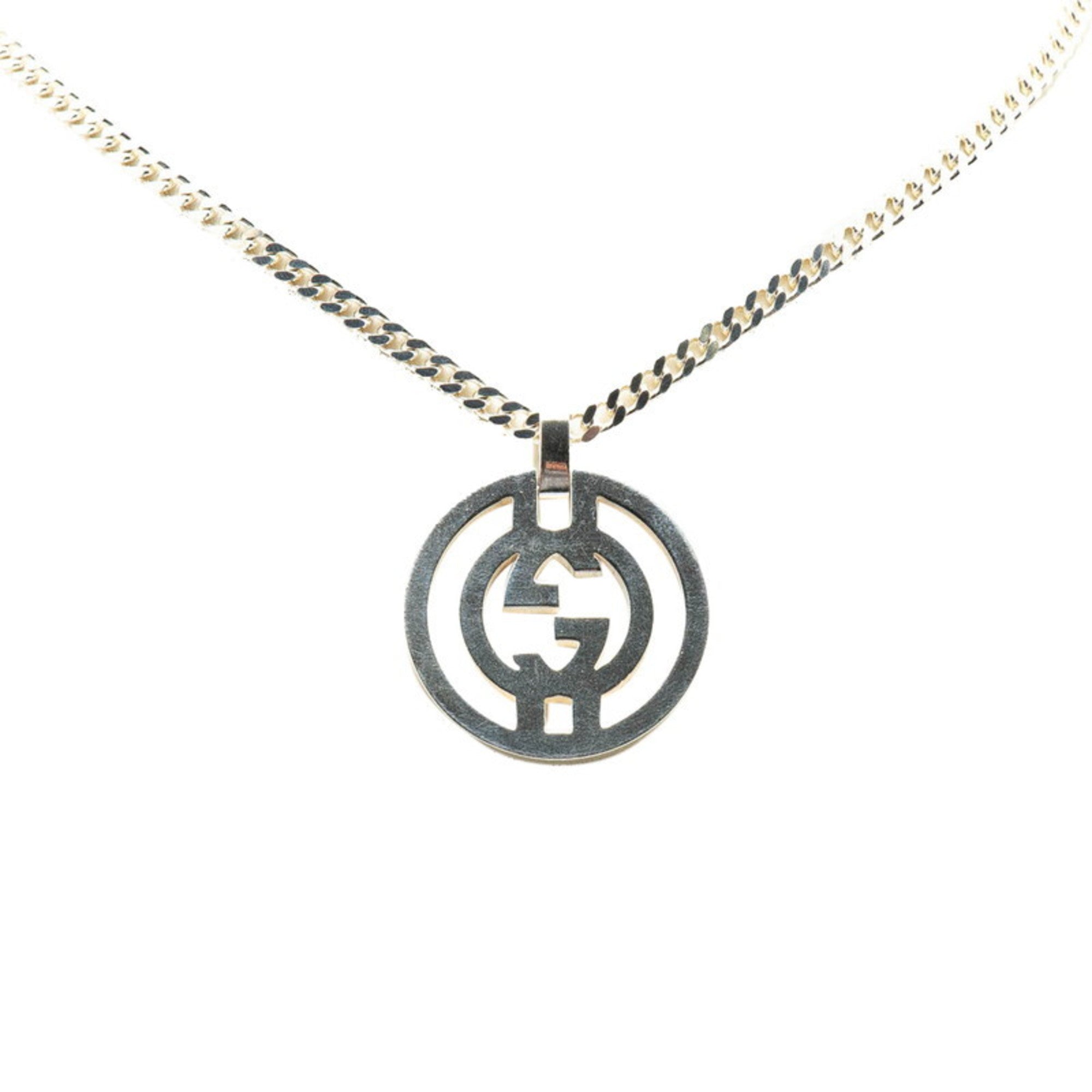 Interlocking G Pendant Necklace Sterling Silver