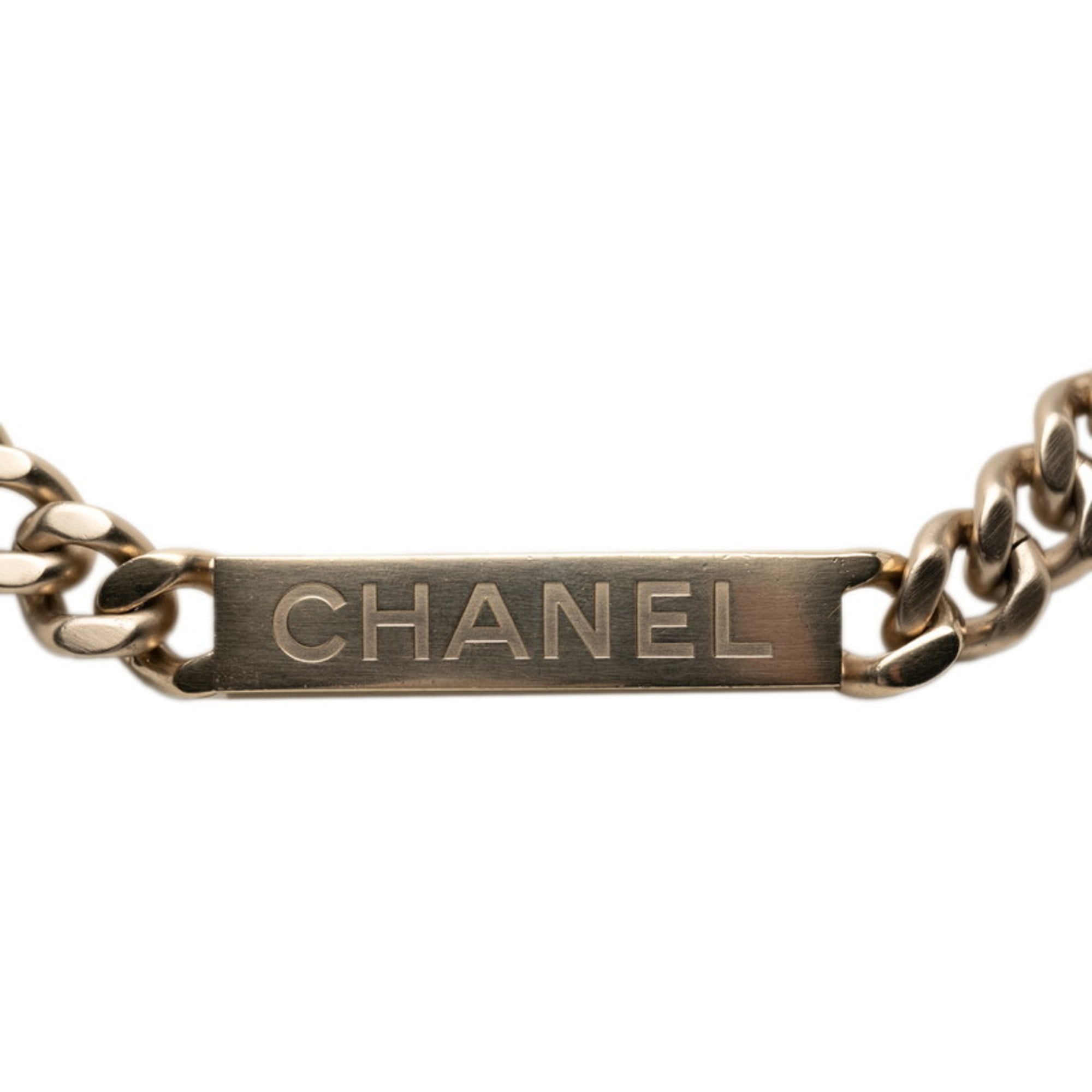 CC Logo Chain Pendant Necklace Metal