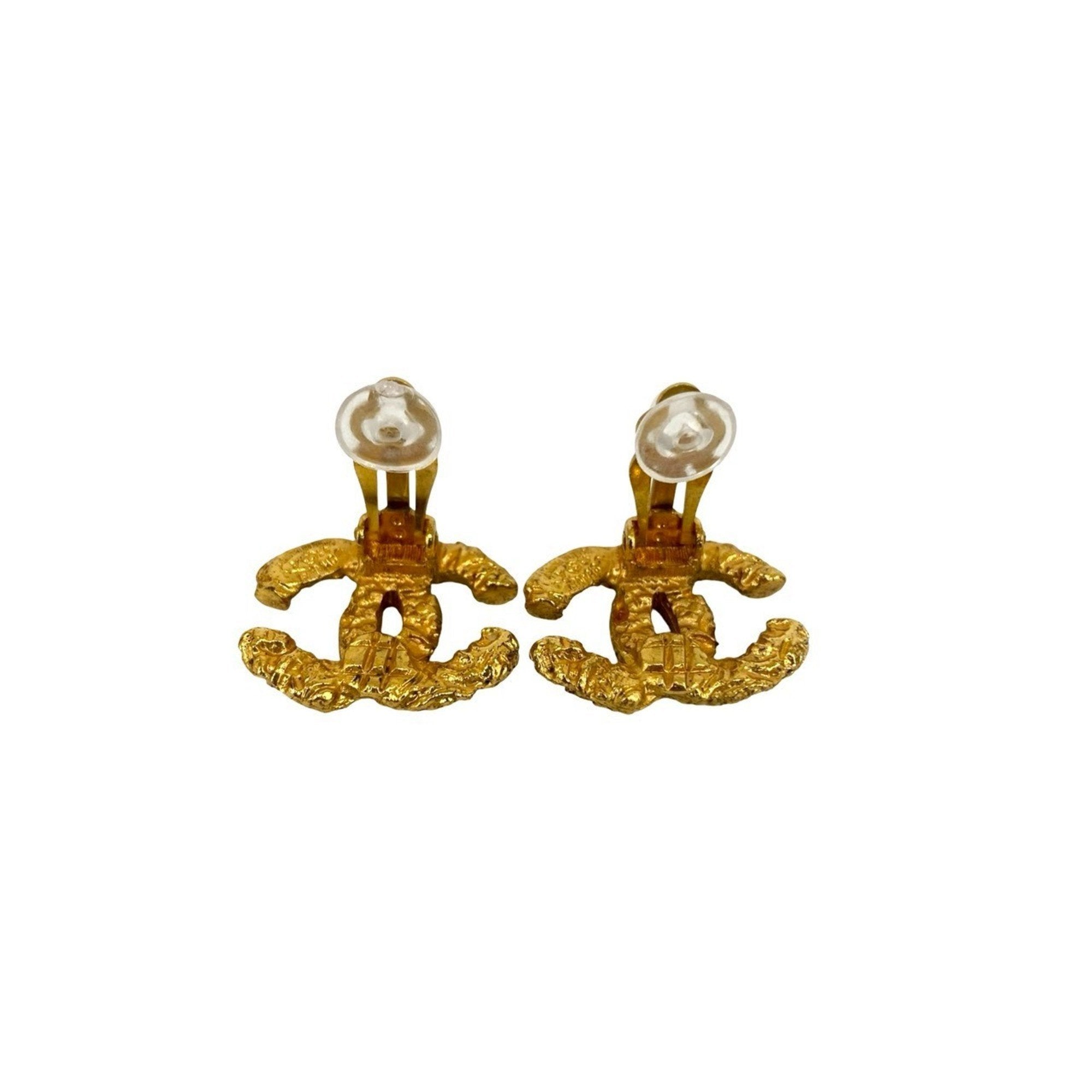 CC Logo Earrings Metal Gold-Tone Metal