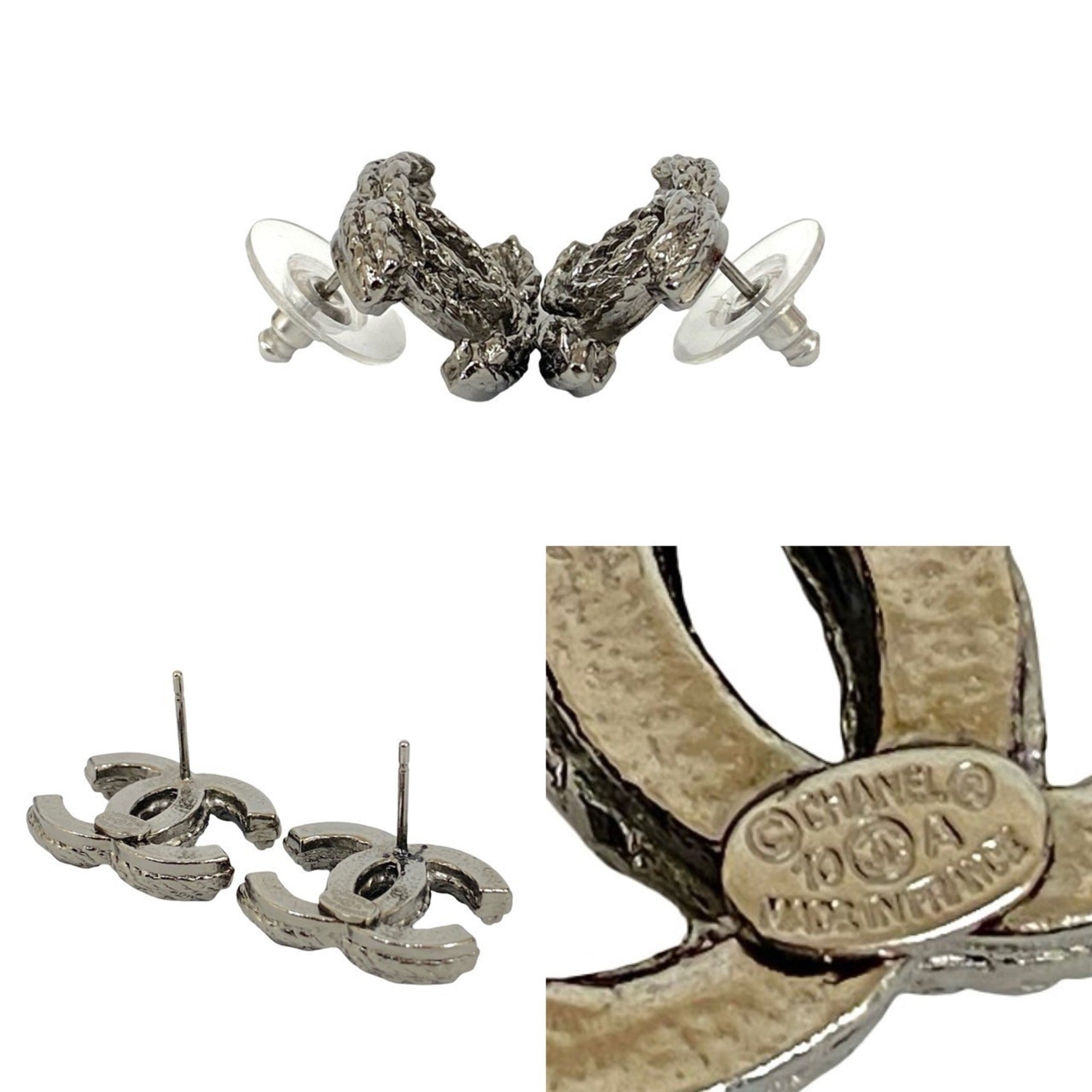 CC Logo Earrings Sterling Silver Silver-Tone Metal