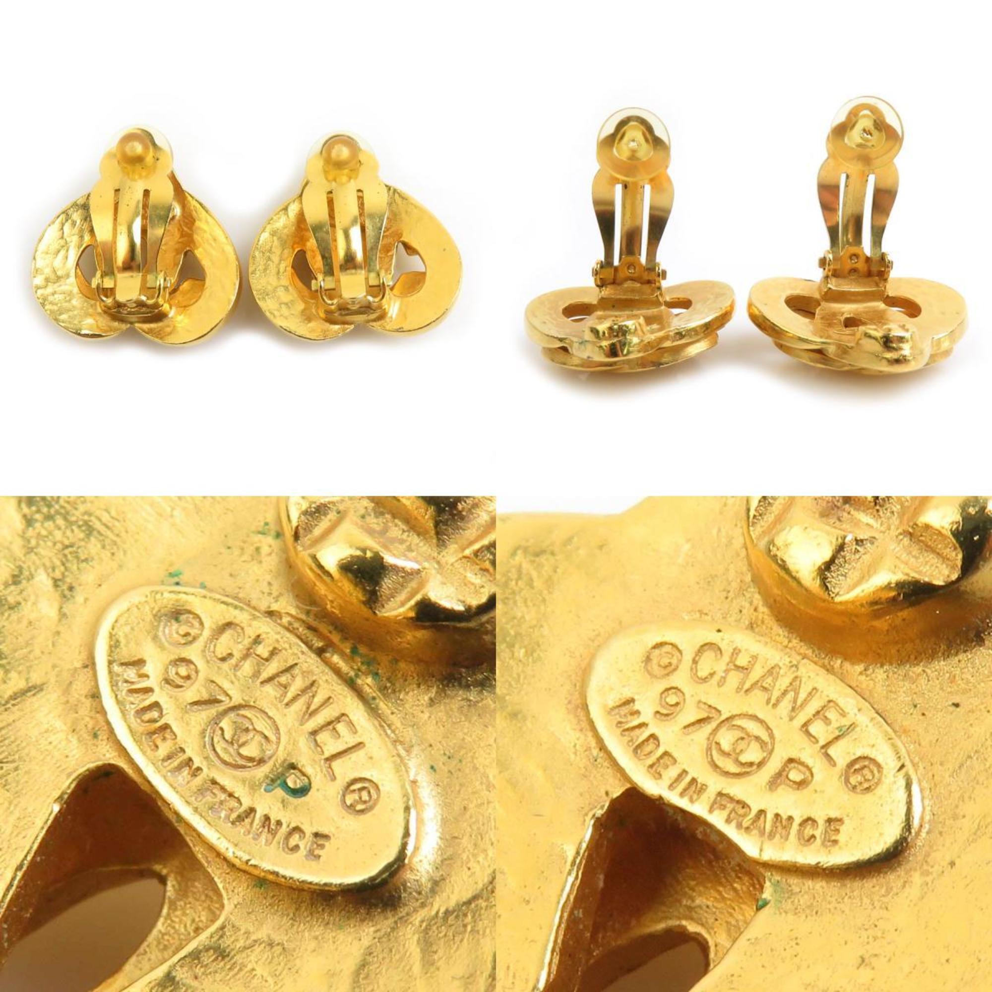 CC Logo Clip-On Earrings Gold-Tone Metal Gold-Tone Metal