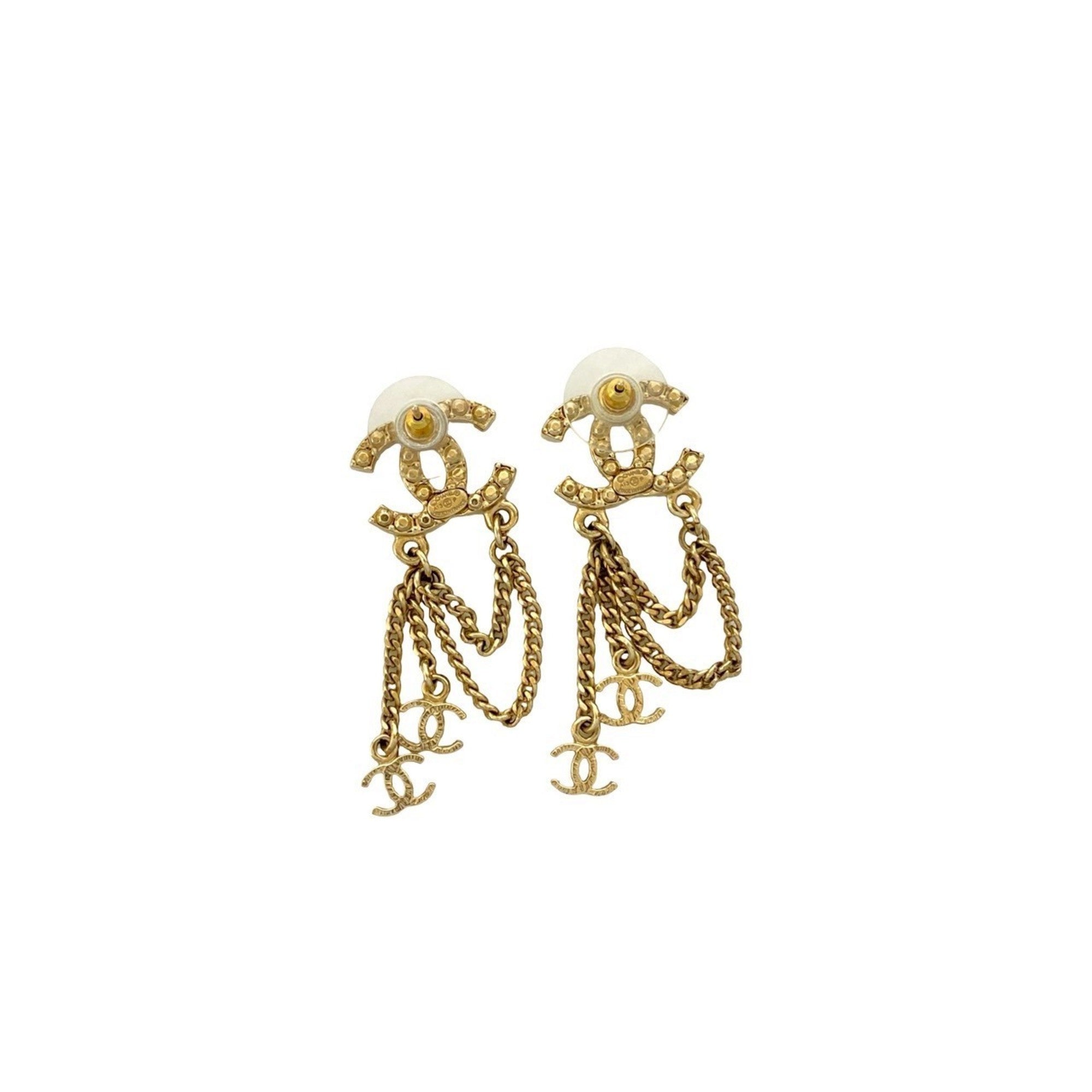 CC Logo Earrings Metal Gold-Tone Metal