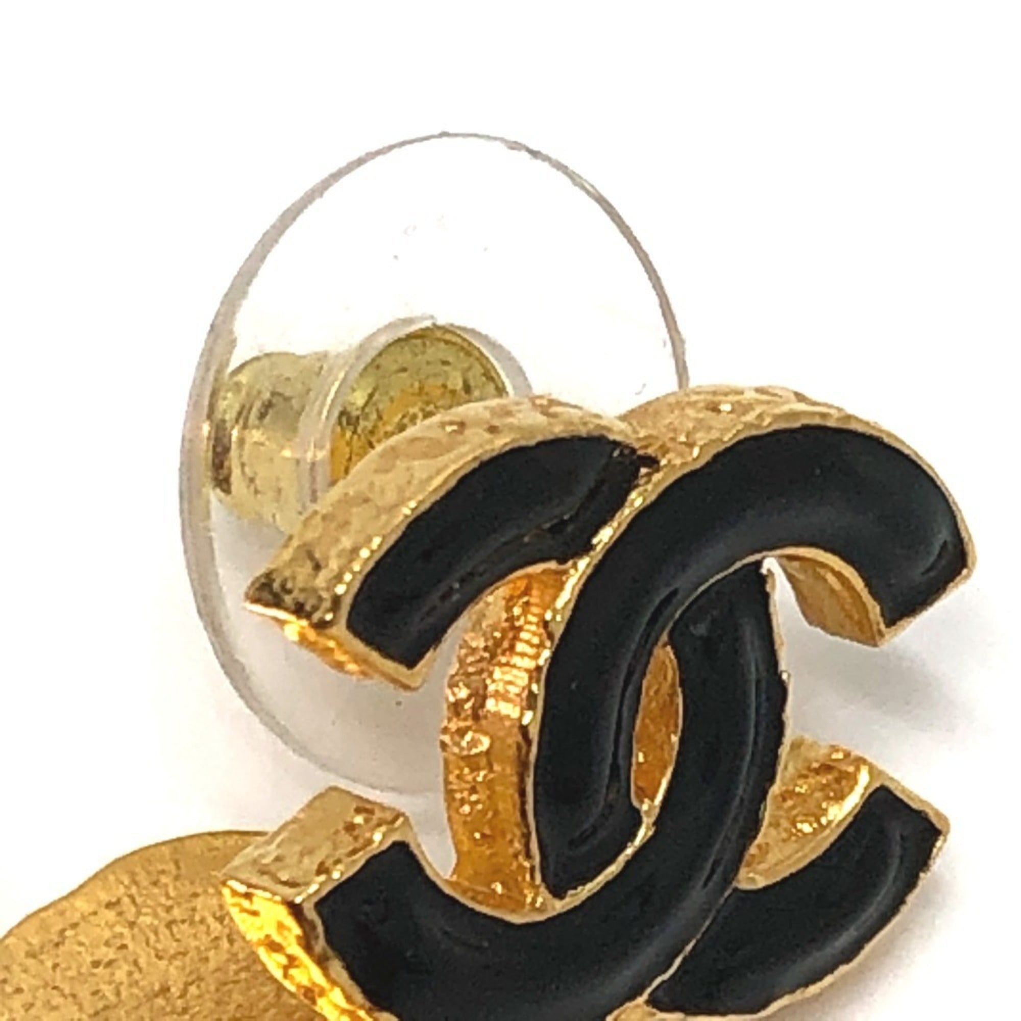 CC Logo Flower Earrings Gold-Tone Metal Gold-Tone Metal