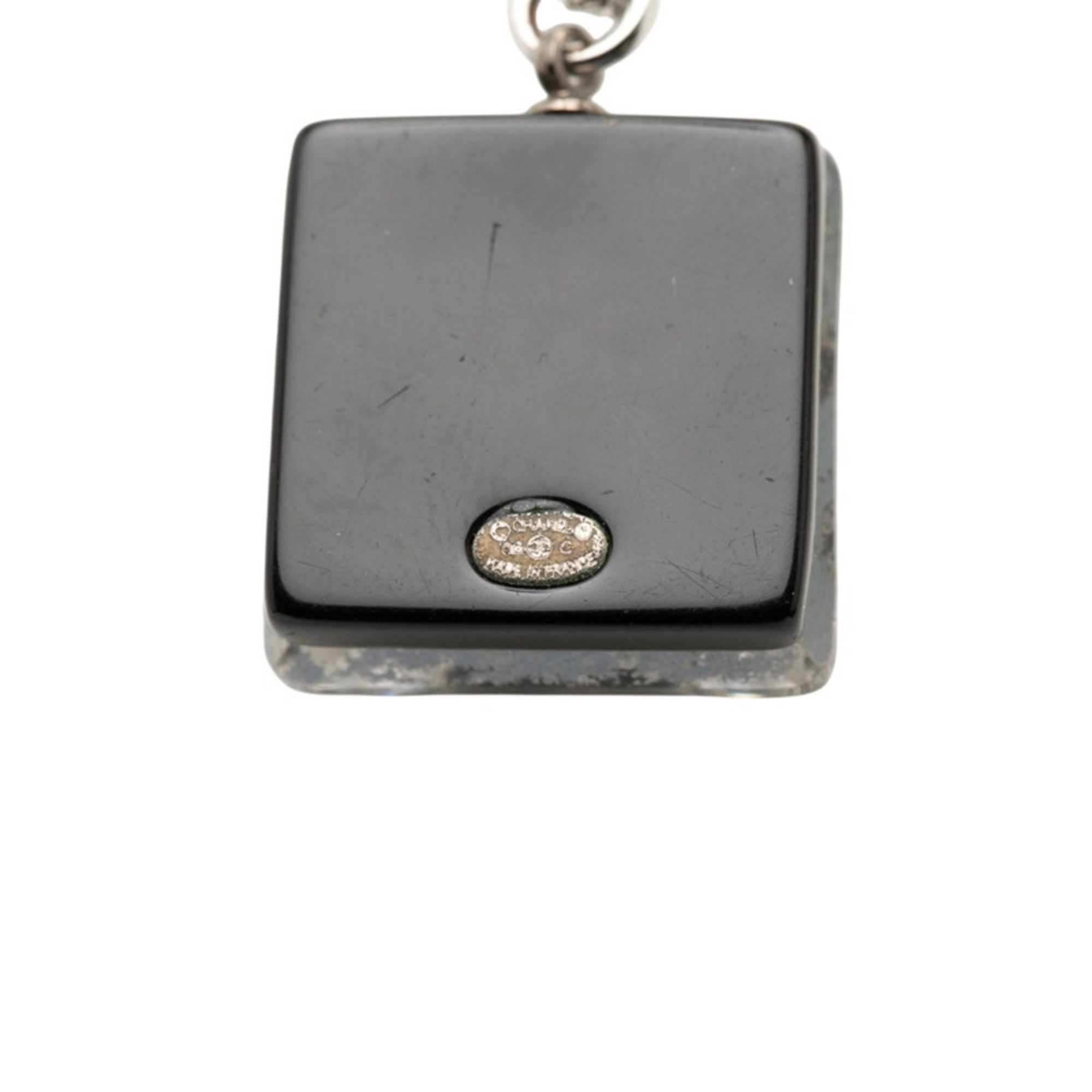 CC Logo Pendant Necklace Silver-Tone Metal
