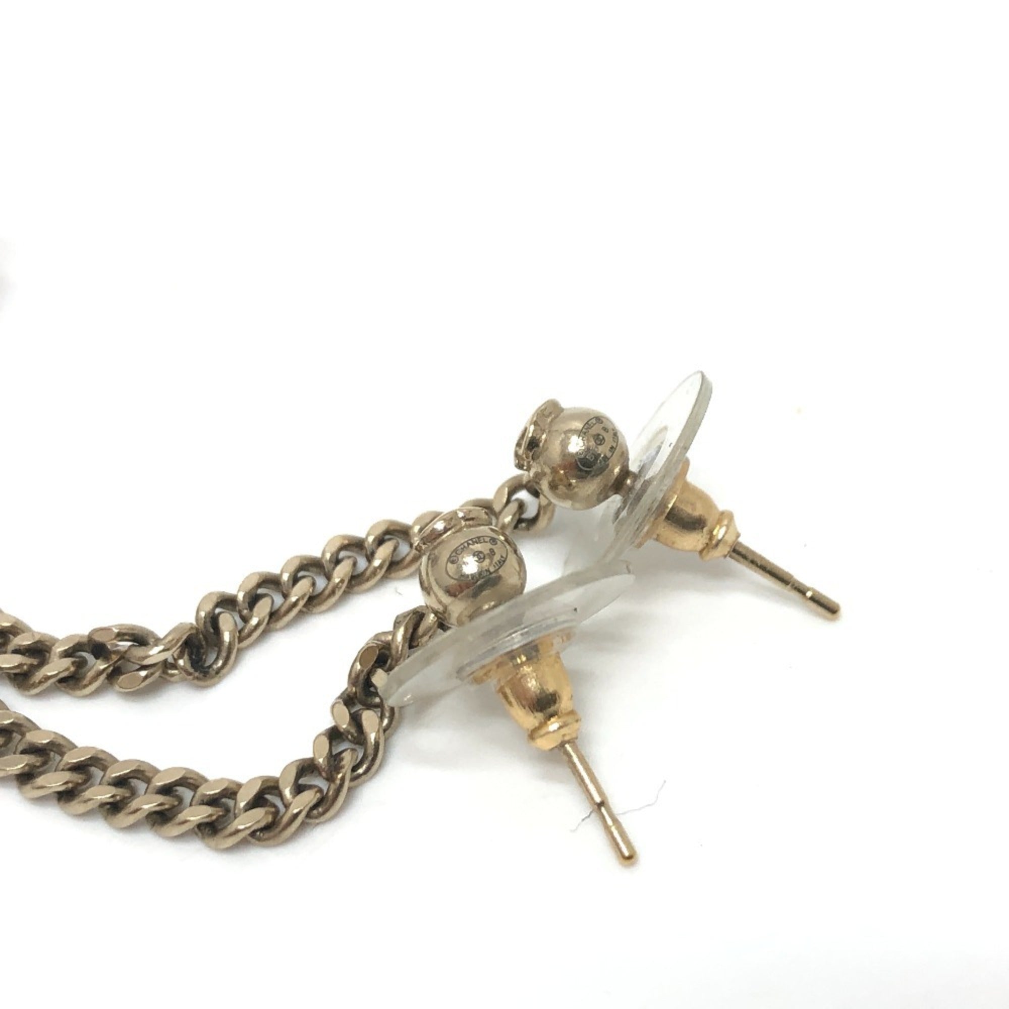 Earrings Pearl Gold-Tone Metal