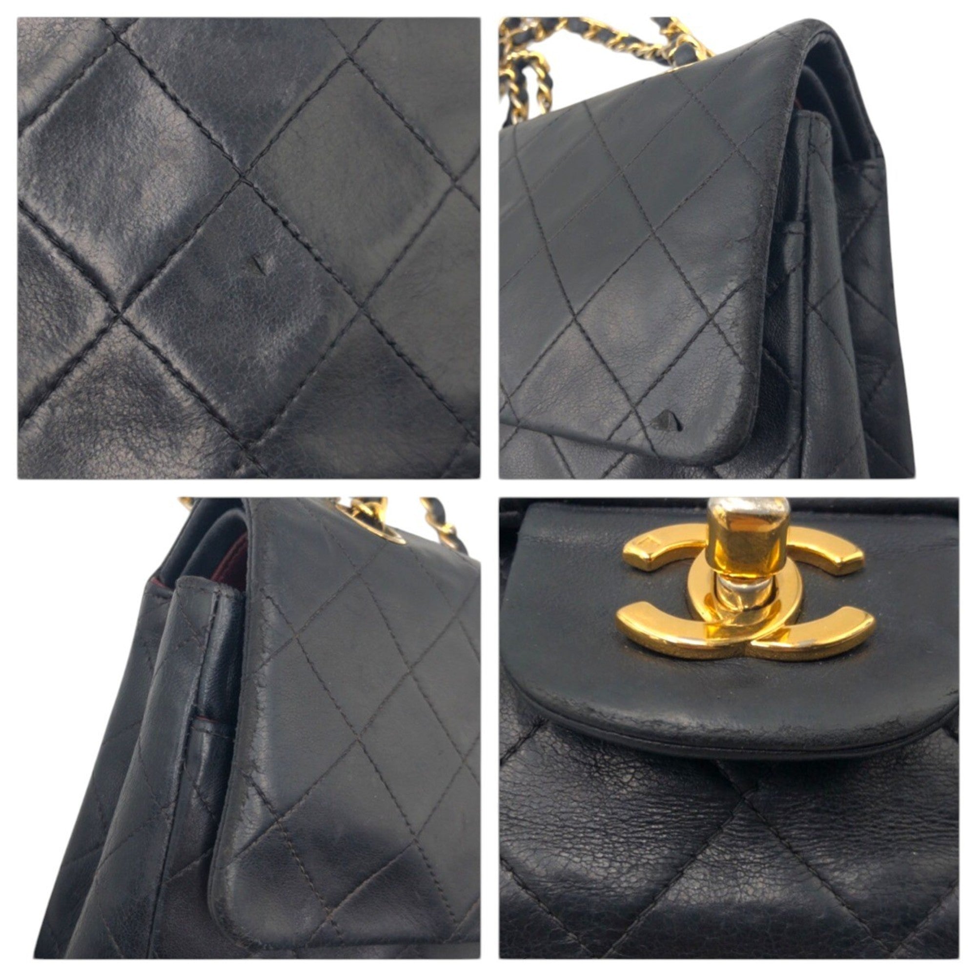 Vintage Classic Double Flap Bag Quilted Lambskin Medium