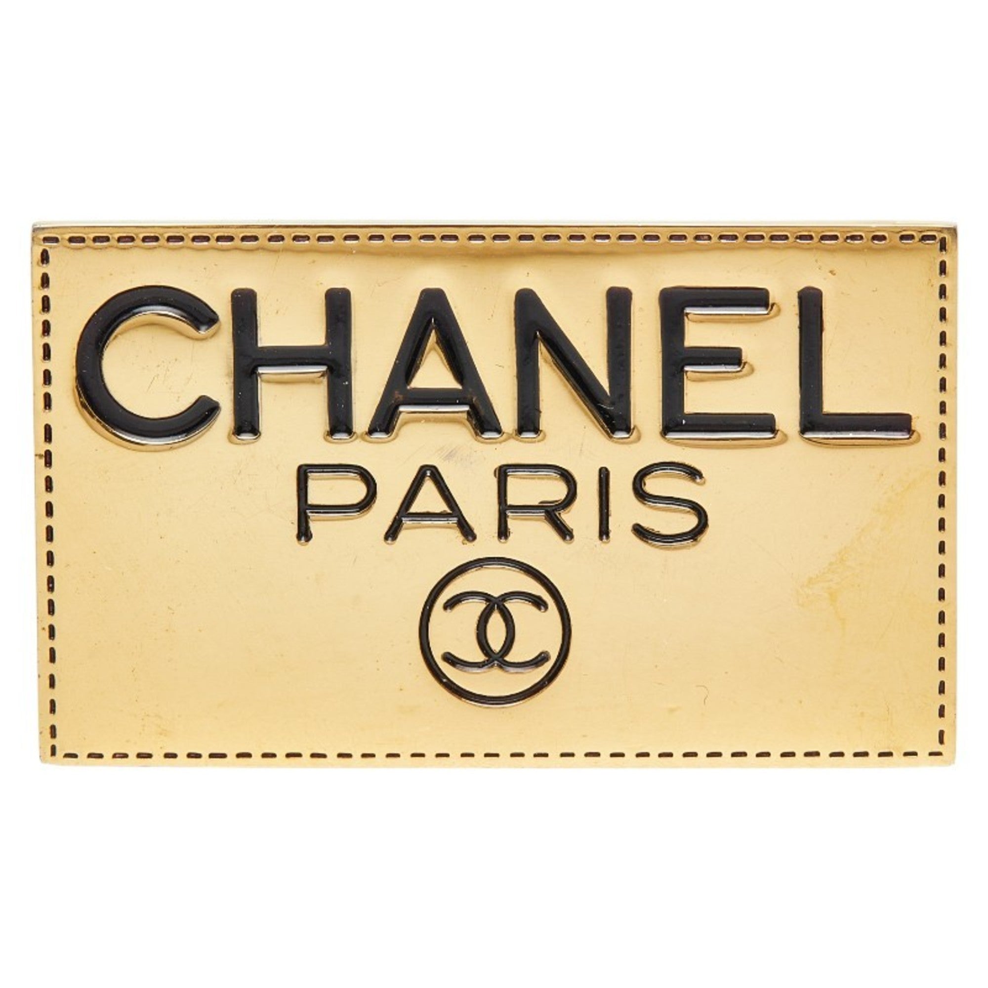 Nameplate Motif Brooch Metal