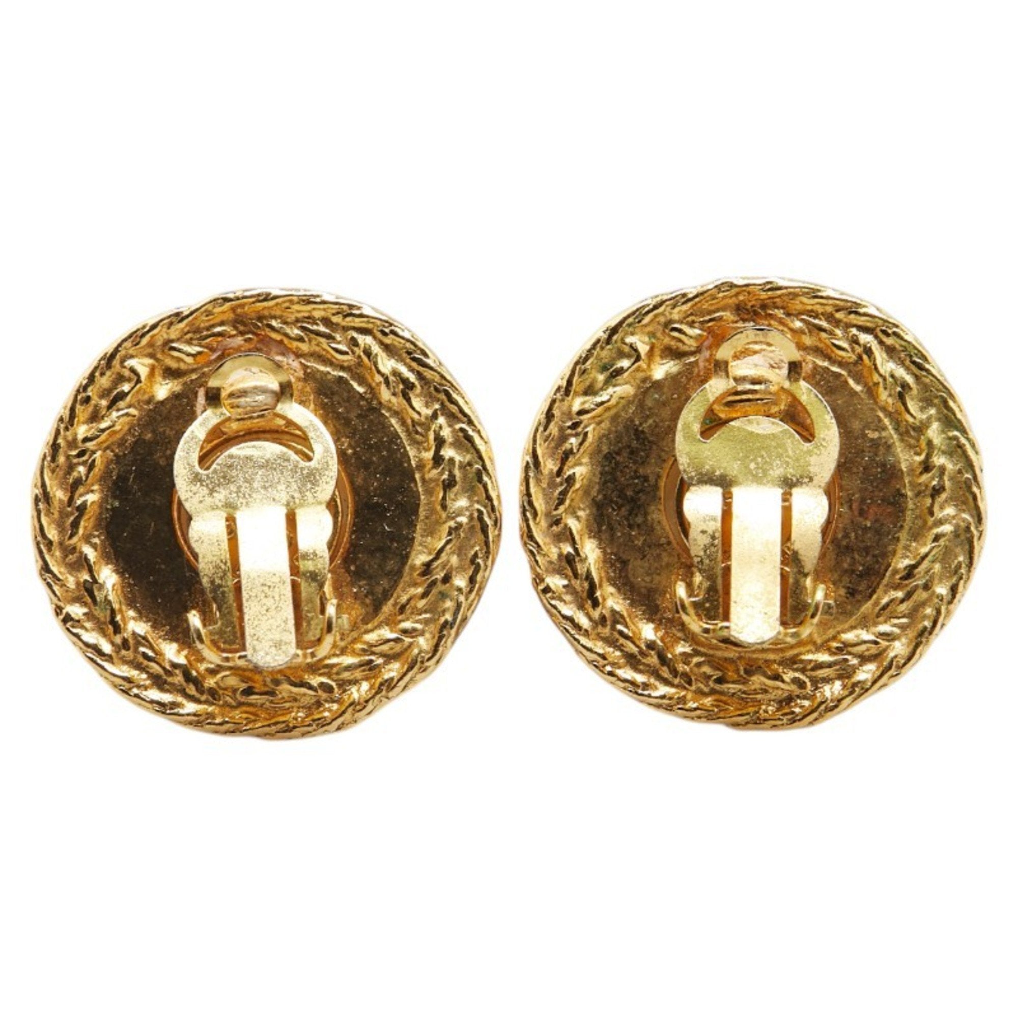 Earrings Pearl Gold-Tone Metal