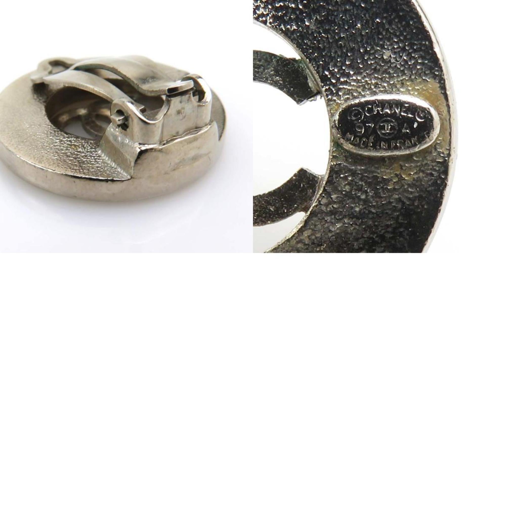 CC Logo Clip-On Earrings Silver-Tone Metal Silver-Tone Metal