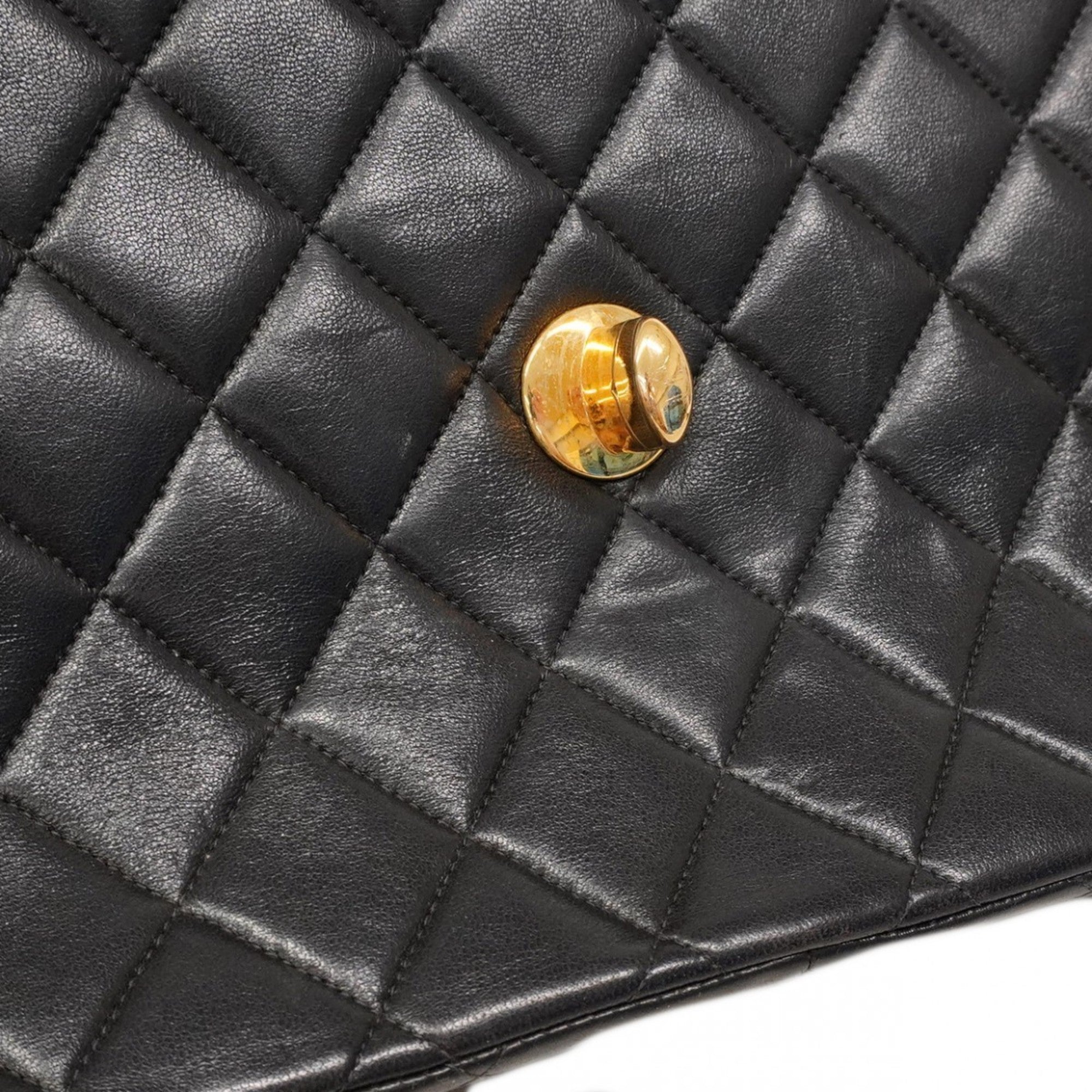 Vintage Square Flap Bag Quilted Lambskin Jumbo