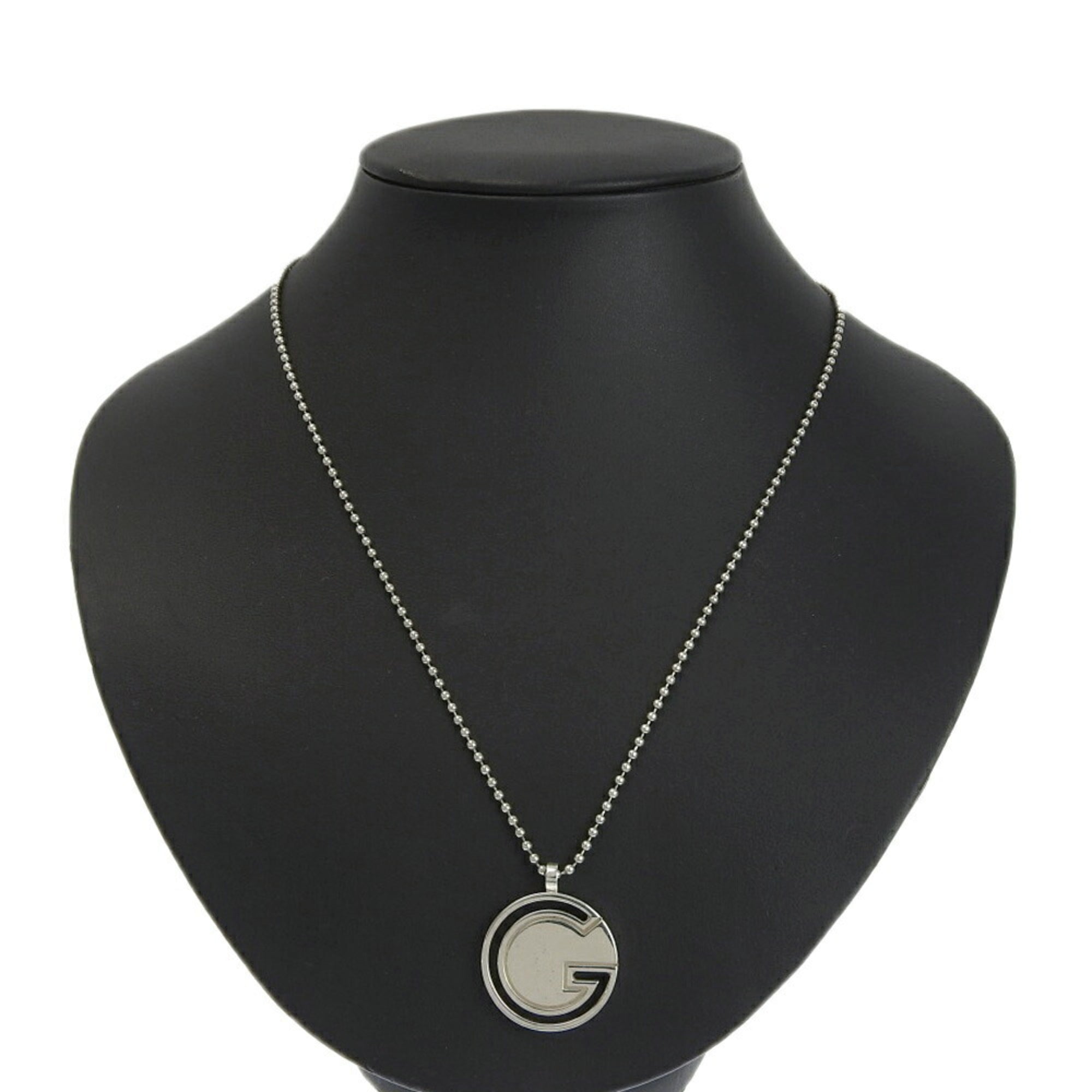 Round G Ball Chain Pendant Necklace Sterling Silver