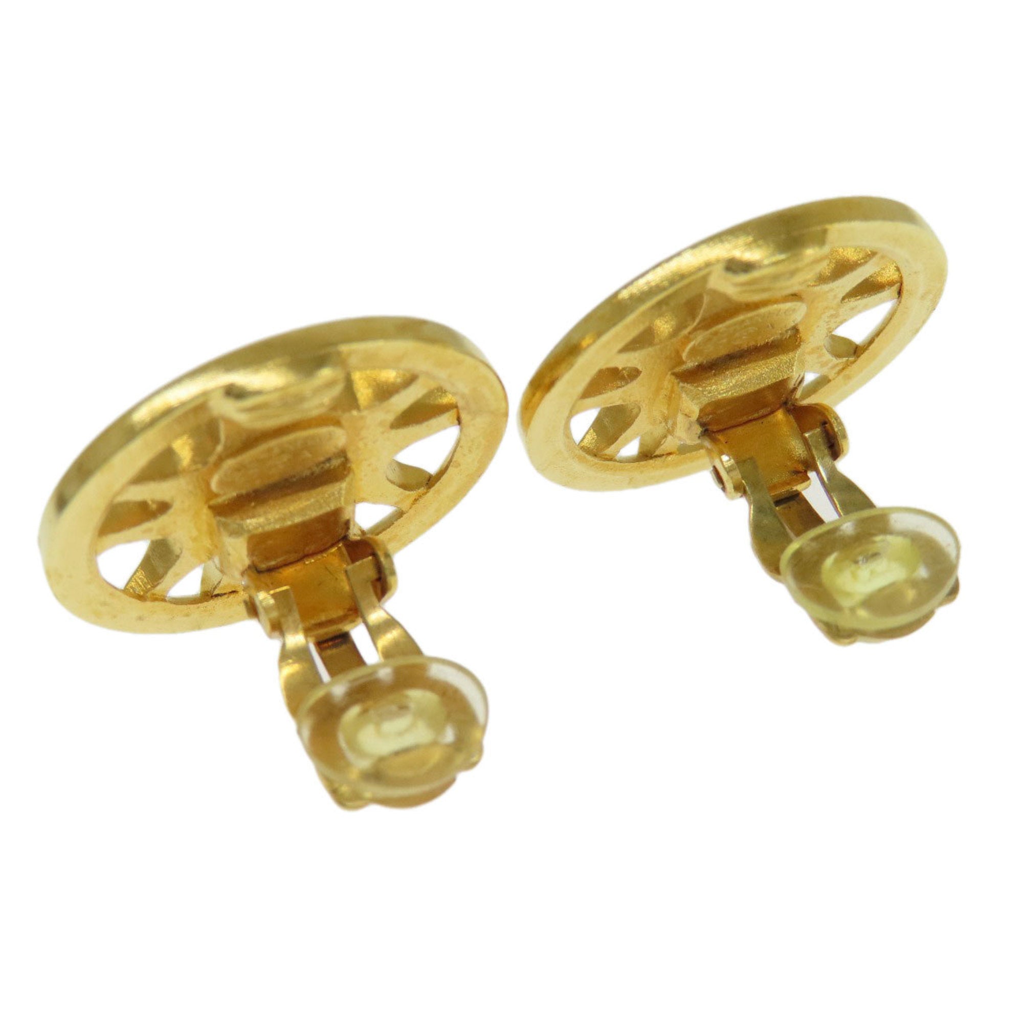 CC Logo Clip-On Earrings Gold-Tone Metal Gold-Tone Metal