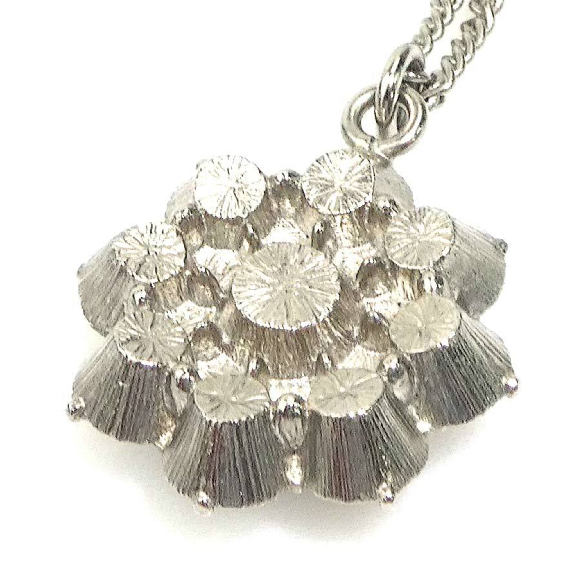 CC Logo Pendant Necklace Silver-Tone Metal