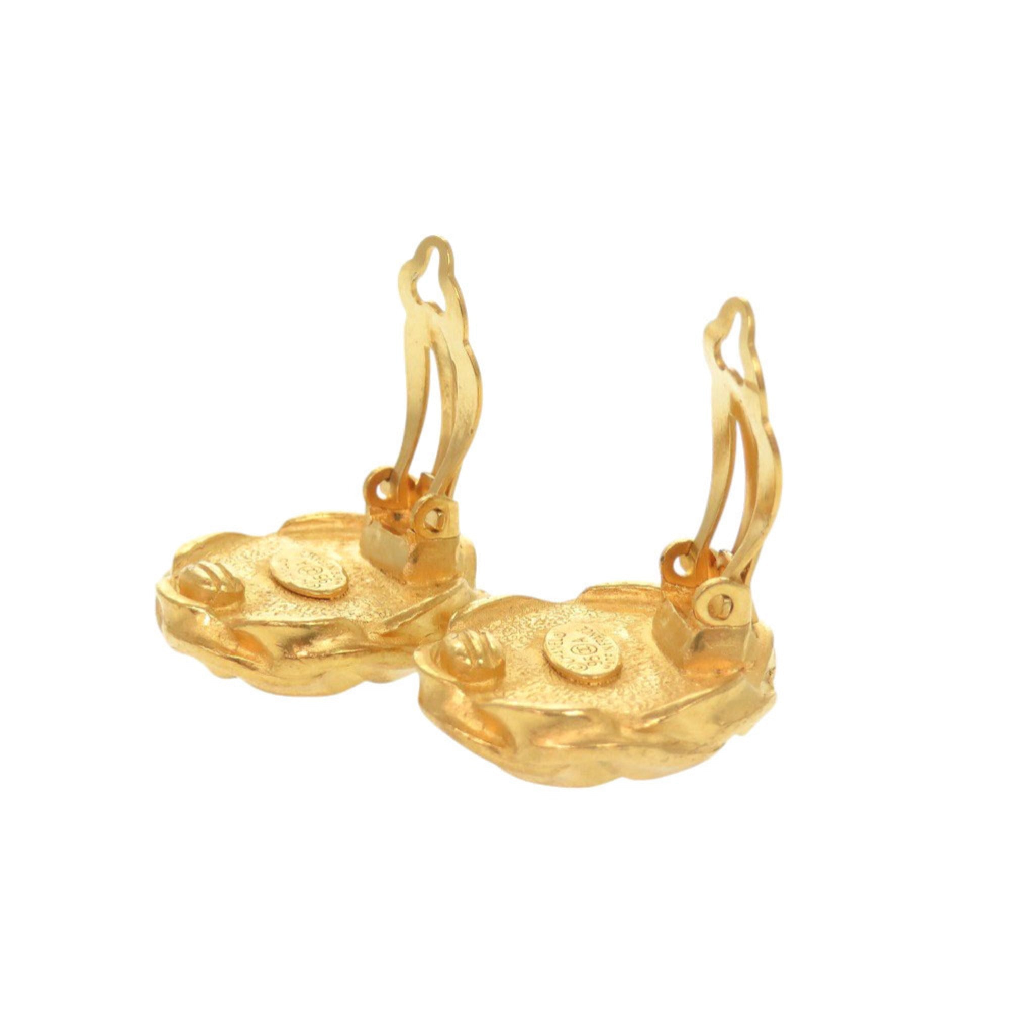 CC Logo Clip-On Earrings Gold-Tone Metal Gold-Tone Metal