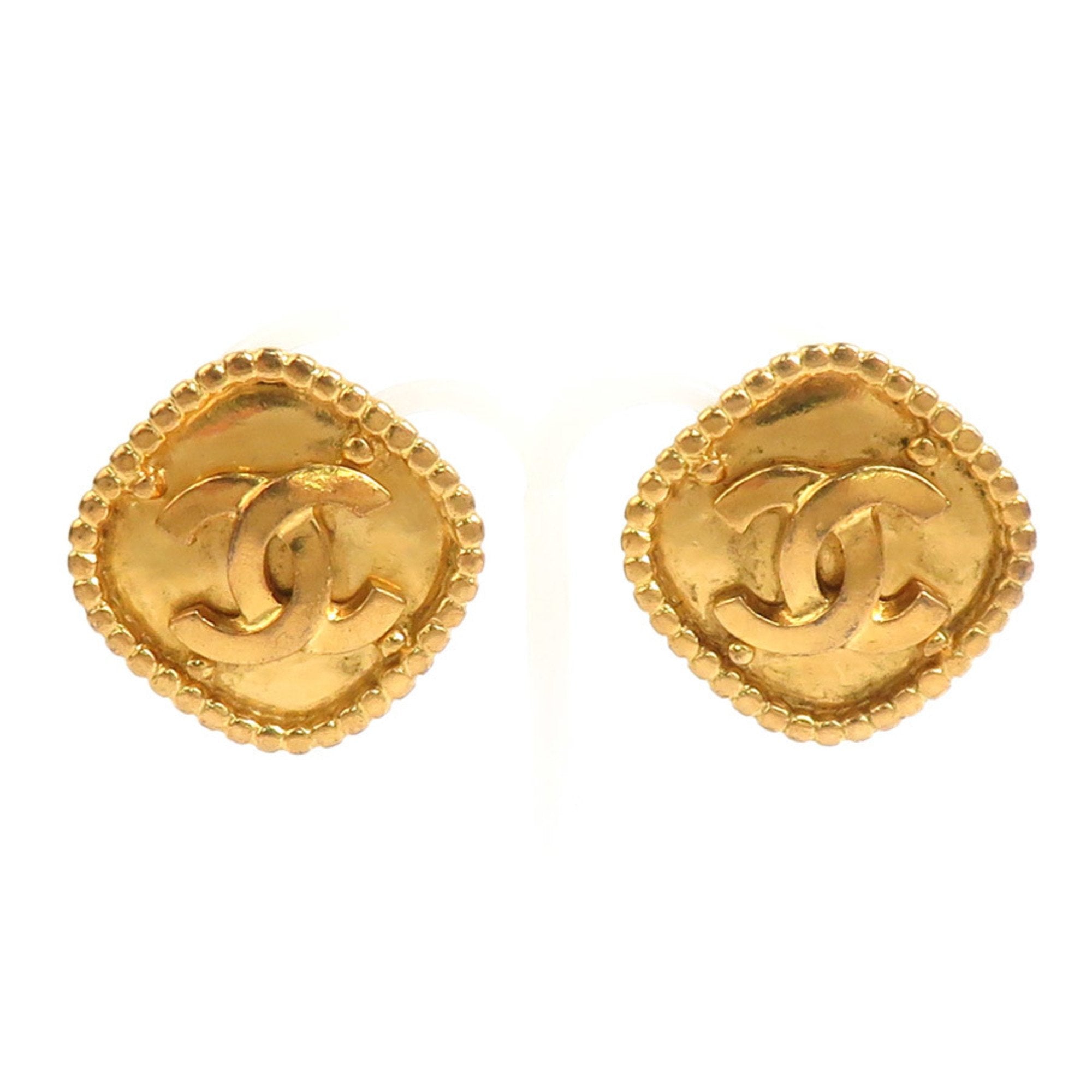 CC Logo Clip-On Earrings Gold-Tone Metal Gold-Tone Metal