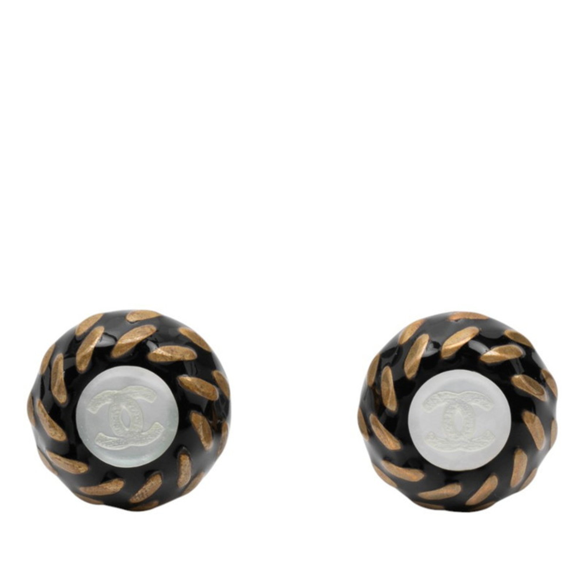 CC Logo Clip-On Earrings Gold-Tone Metal Gold-Tone Metal