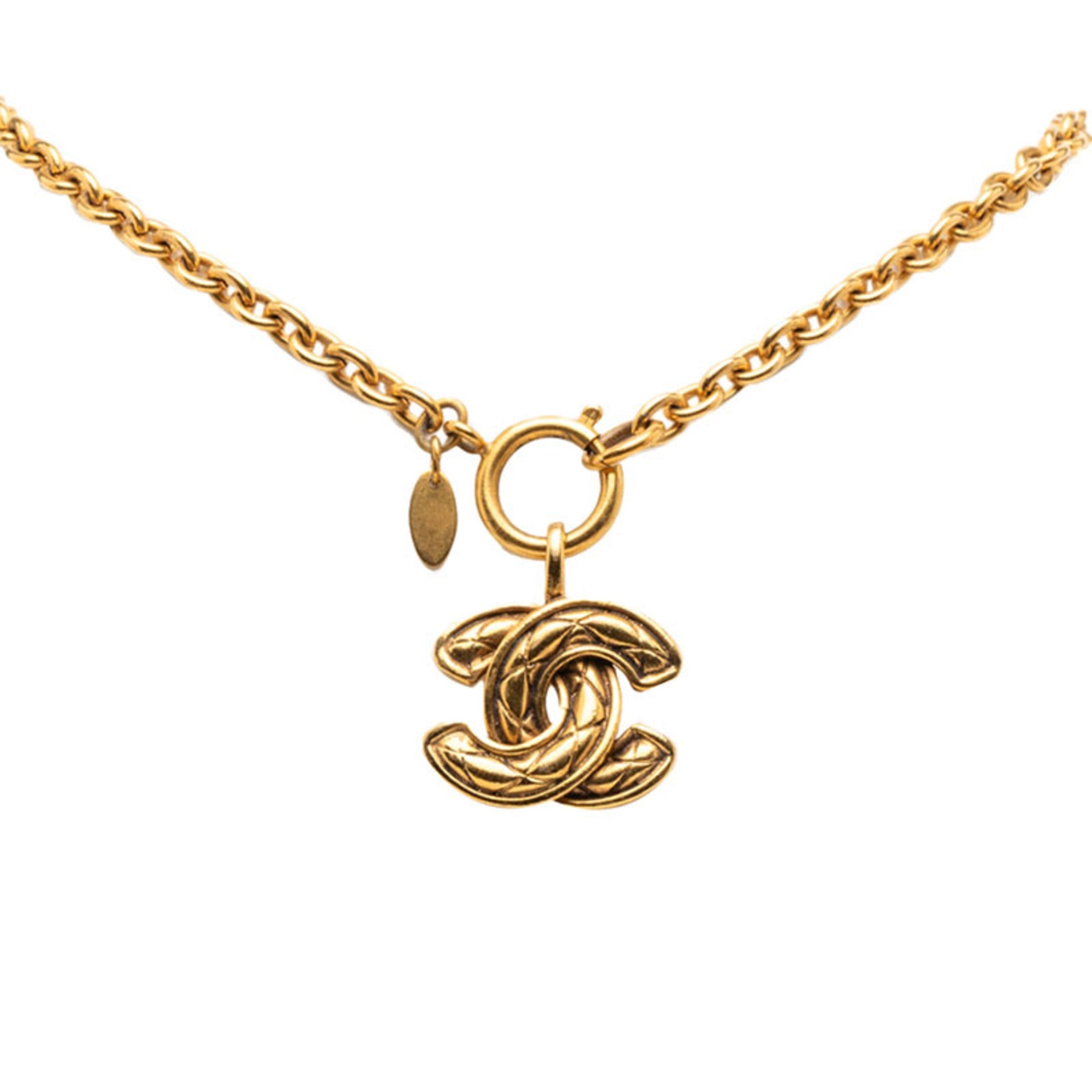 CC Logo Chain Pendant Necklace Metal