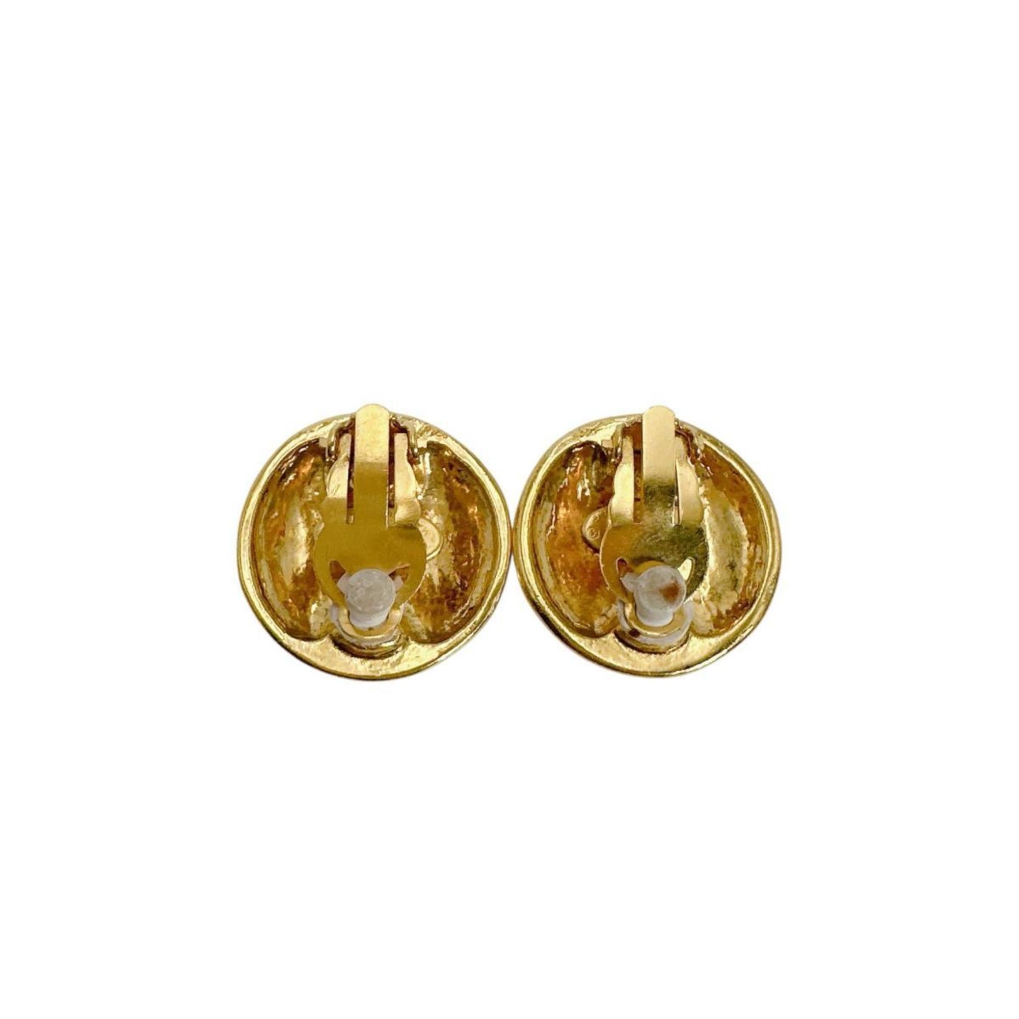 CC Logo Clip-On Earrings Gold-Tone Metal Gold-Tone Metal