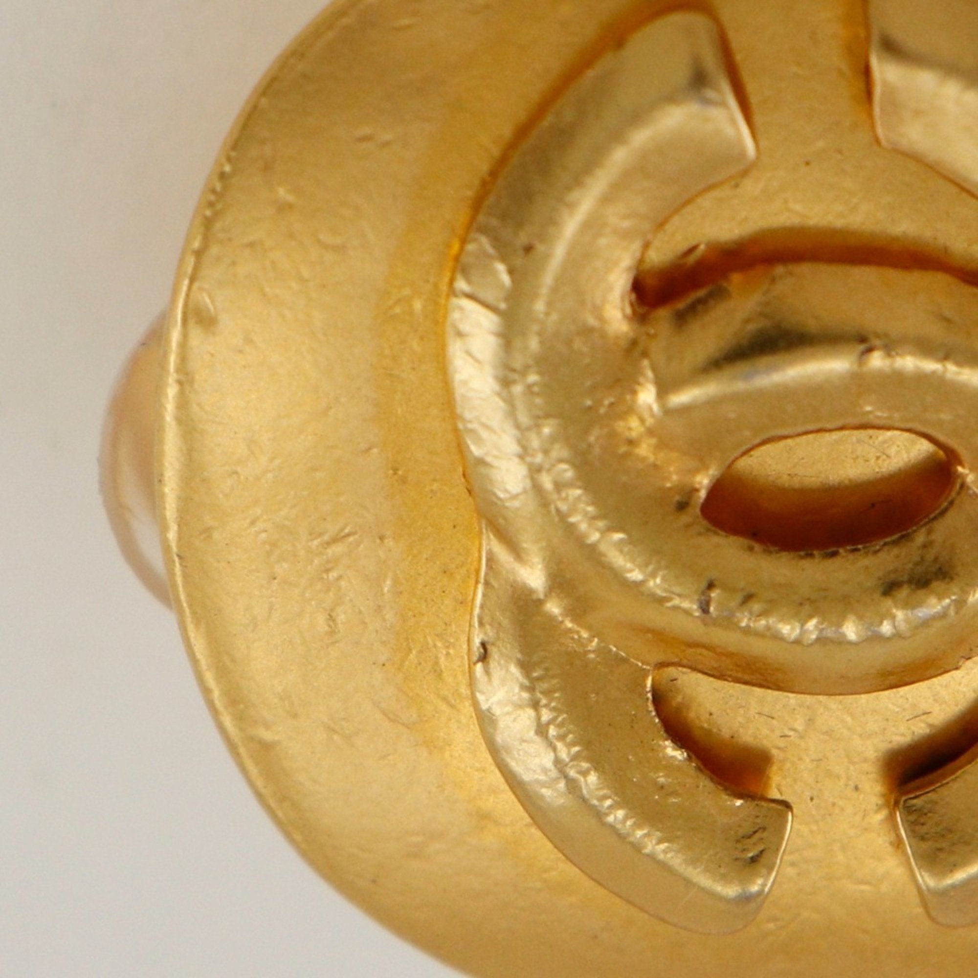 CC Logo Clip-On Earrings Metal Gold-Tone Metal