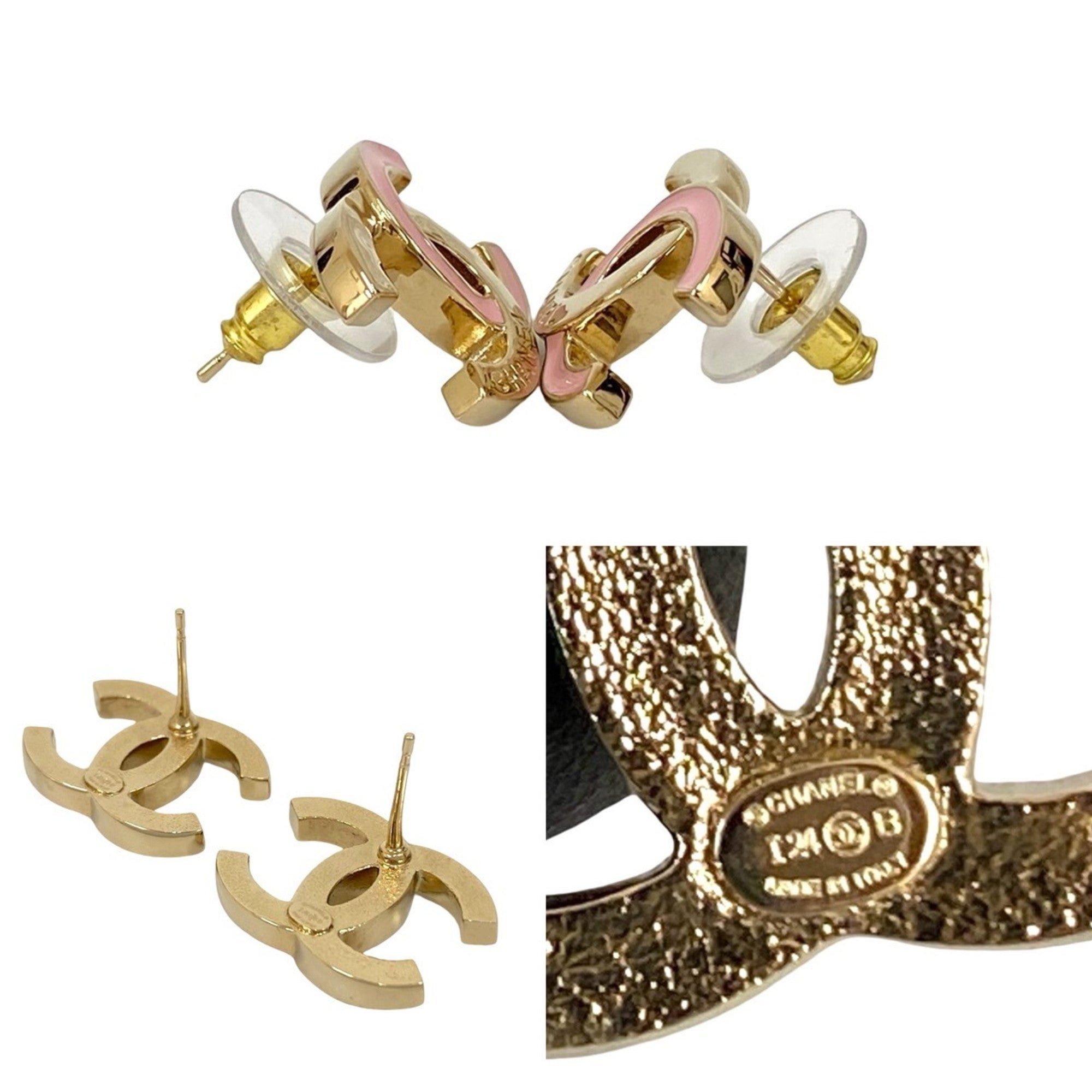 CC Logo Earrings Metal Gold-Tone Metal