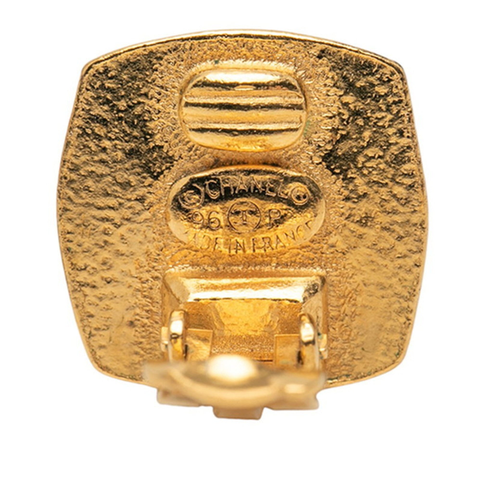 CC Logo Clip-On Earrings Gold-Tone Metal Gold-Tone Metal