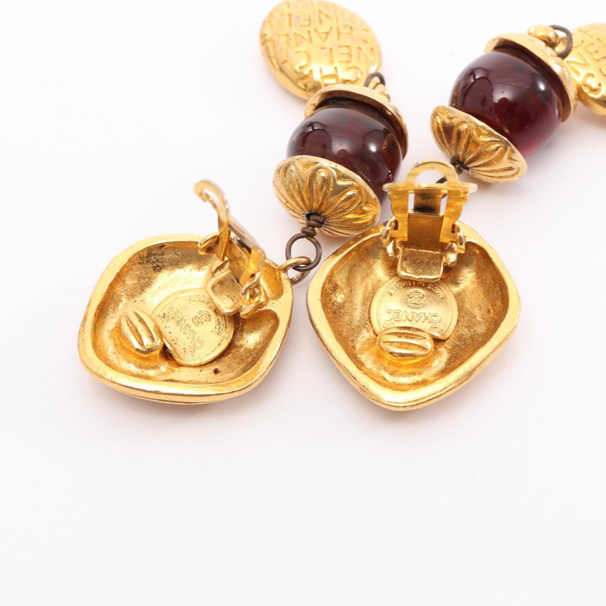 Clip-On Earrings Glass and Gold