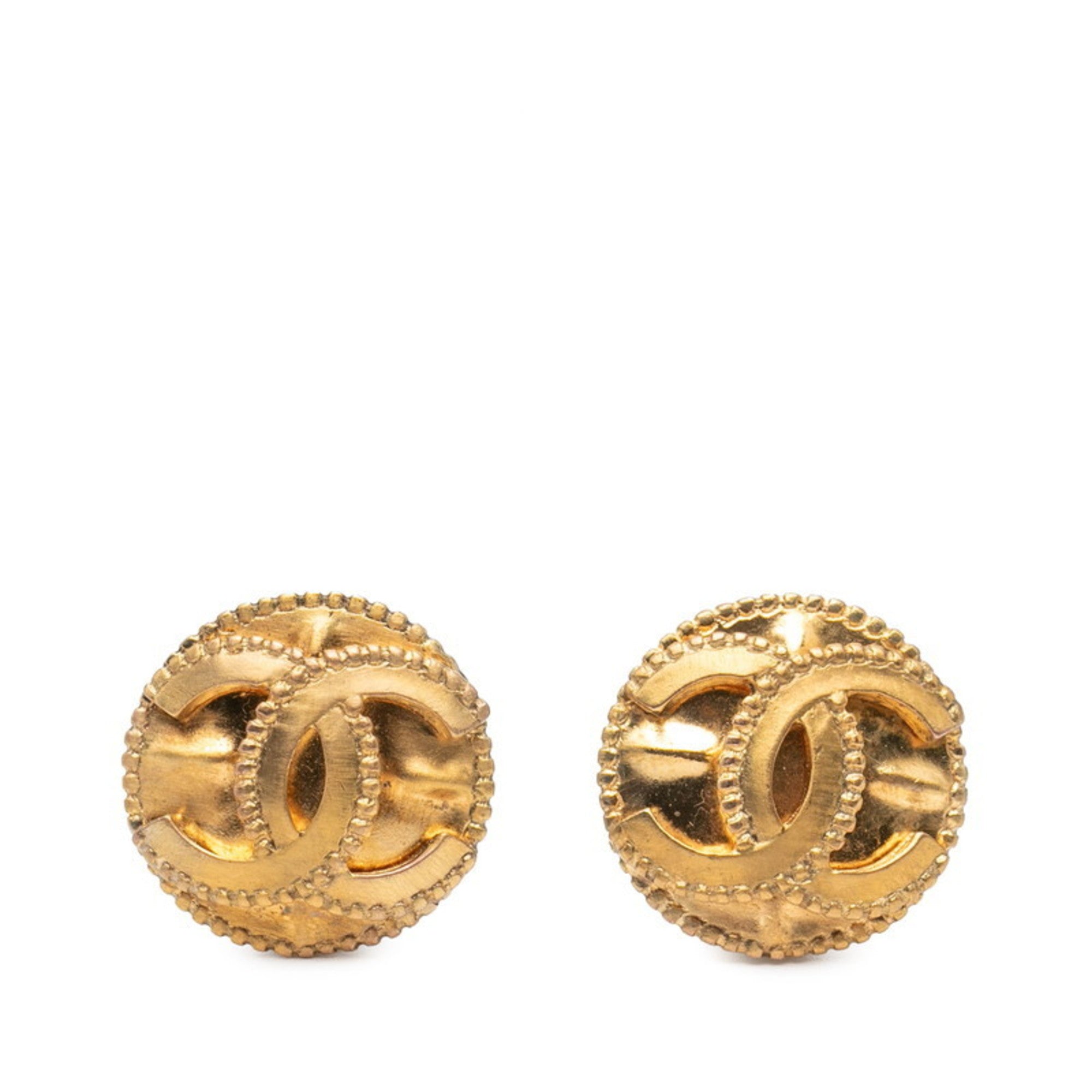 CC Logo Clip-On Earrings Metal Gold-Tone Metal