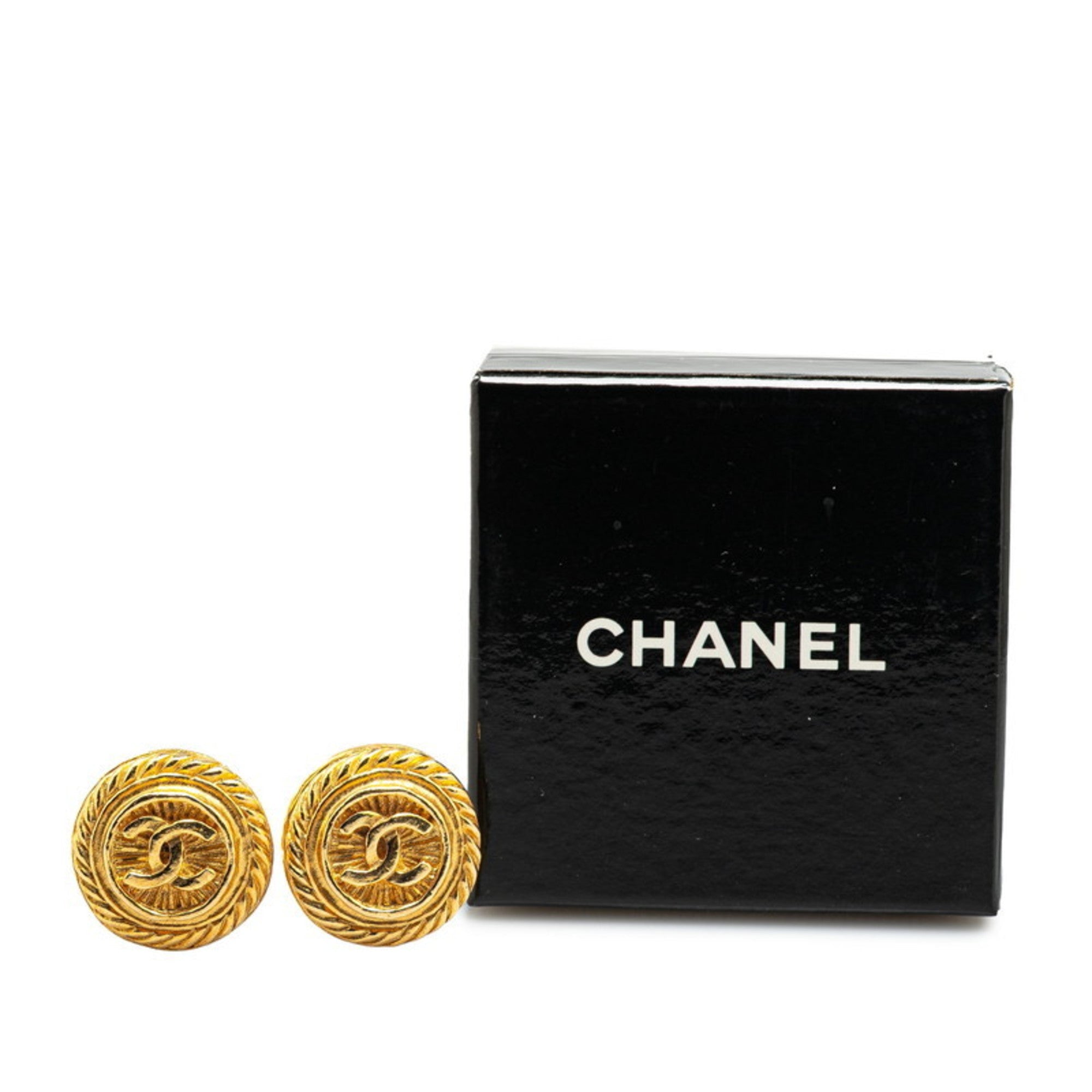 CC Logo Clip-On Earrings Metal Gold-Tone Metal