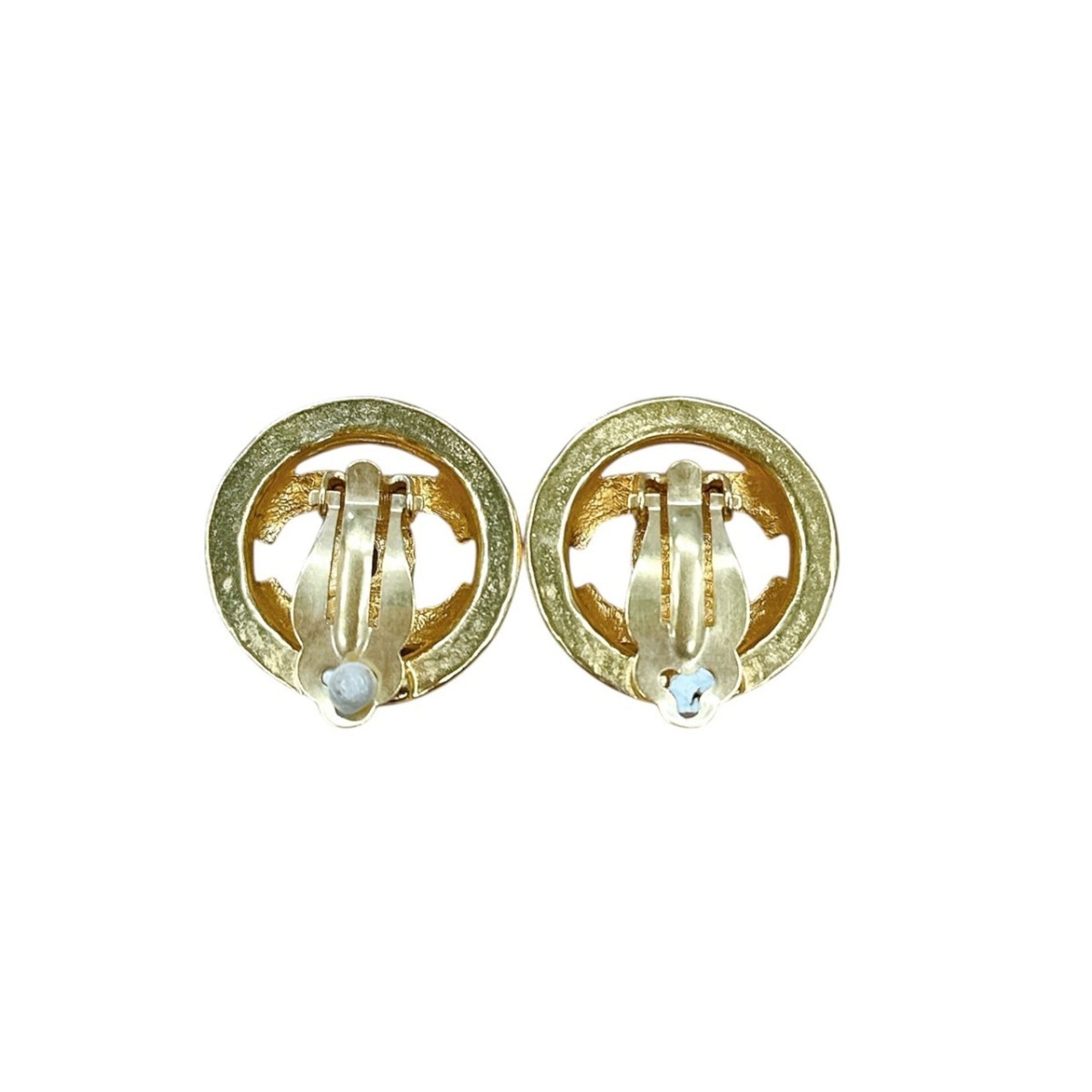 CC Logo Clip-On Earrings Gold-Tone Metal Gold-Tone Metal
