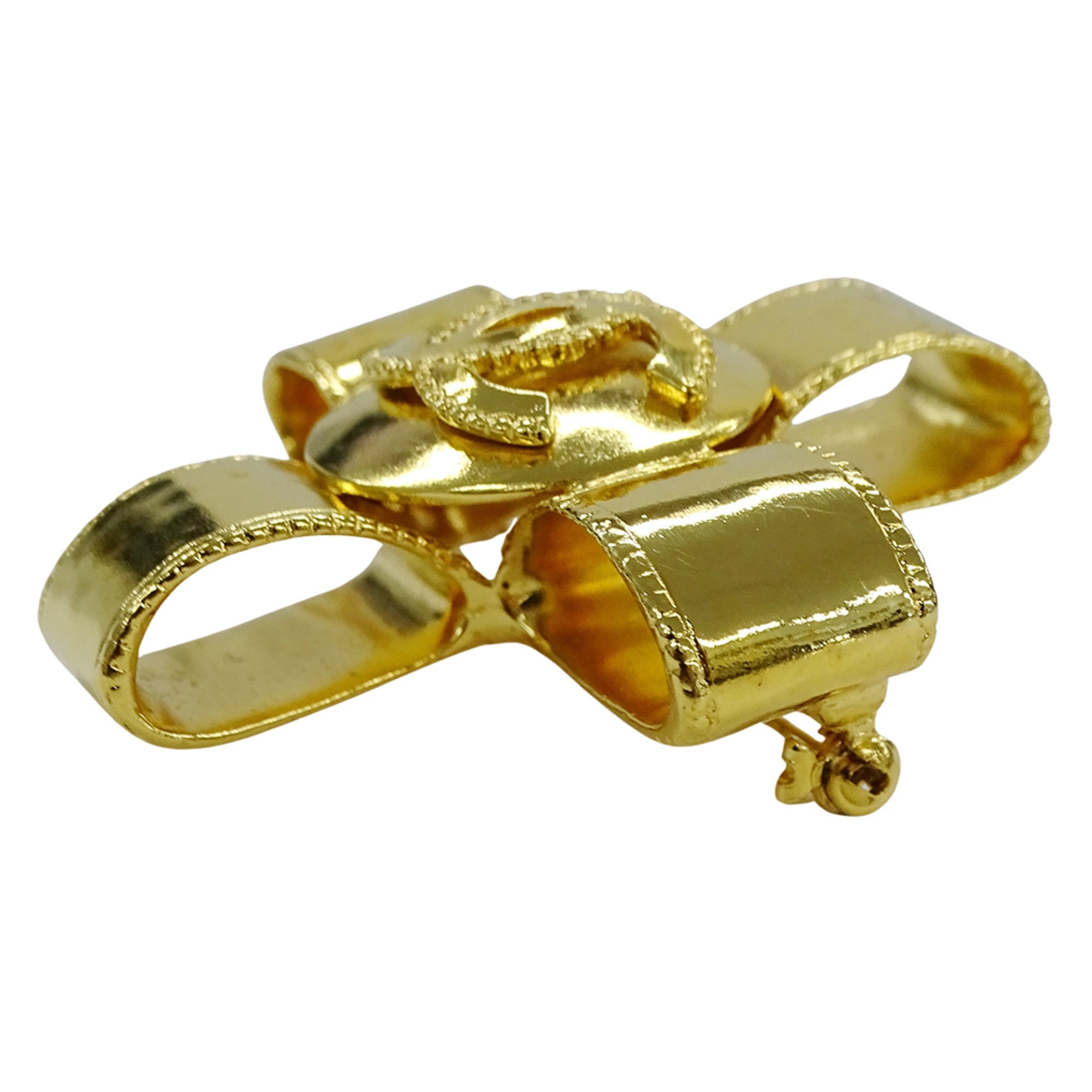 CC Logo Cross Brooch Metal