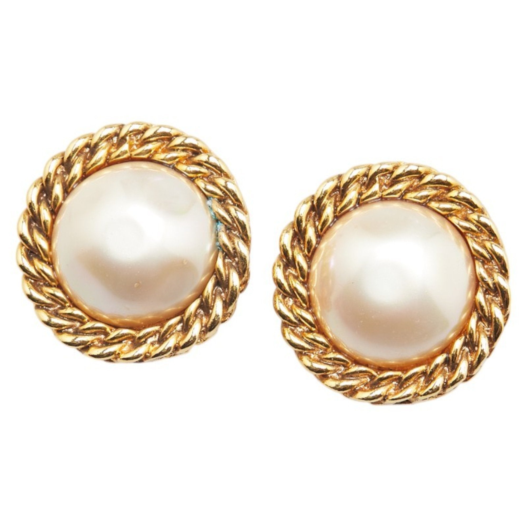 Clip-On Earrings Pearl Clip-On Gold-Tone Metal