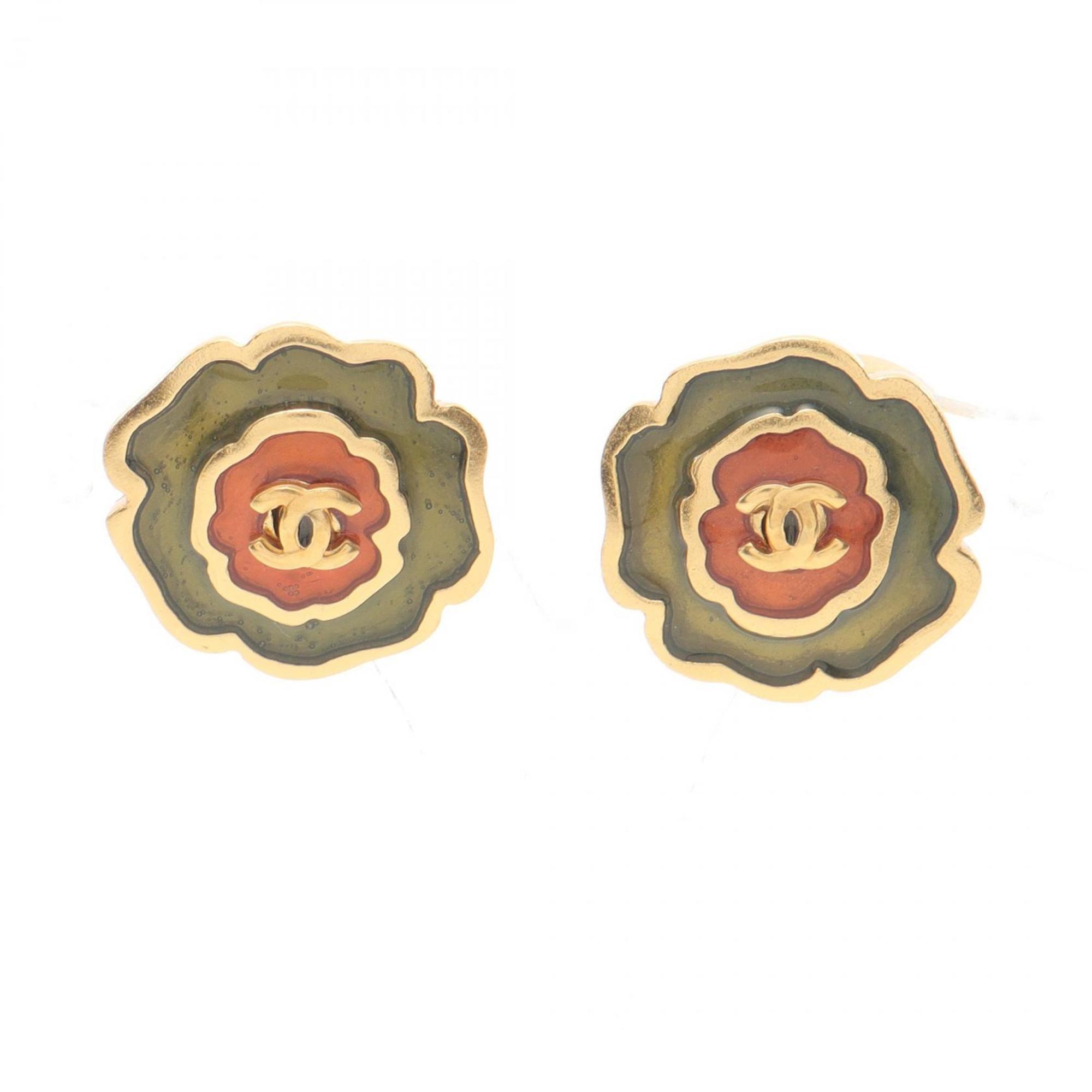 CC Logo Earrings Metal Gold-Tone Metal
