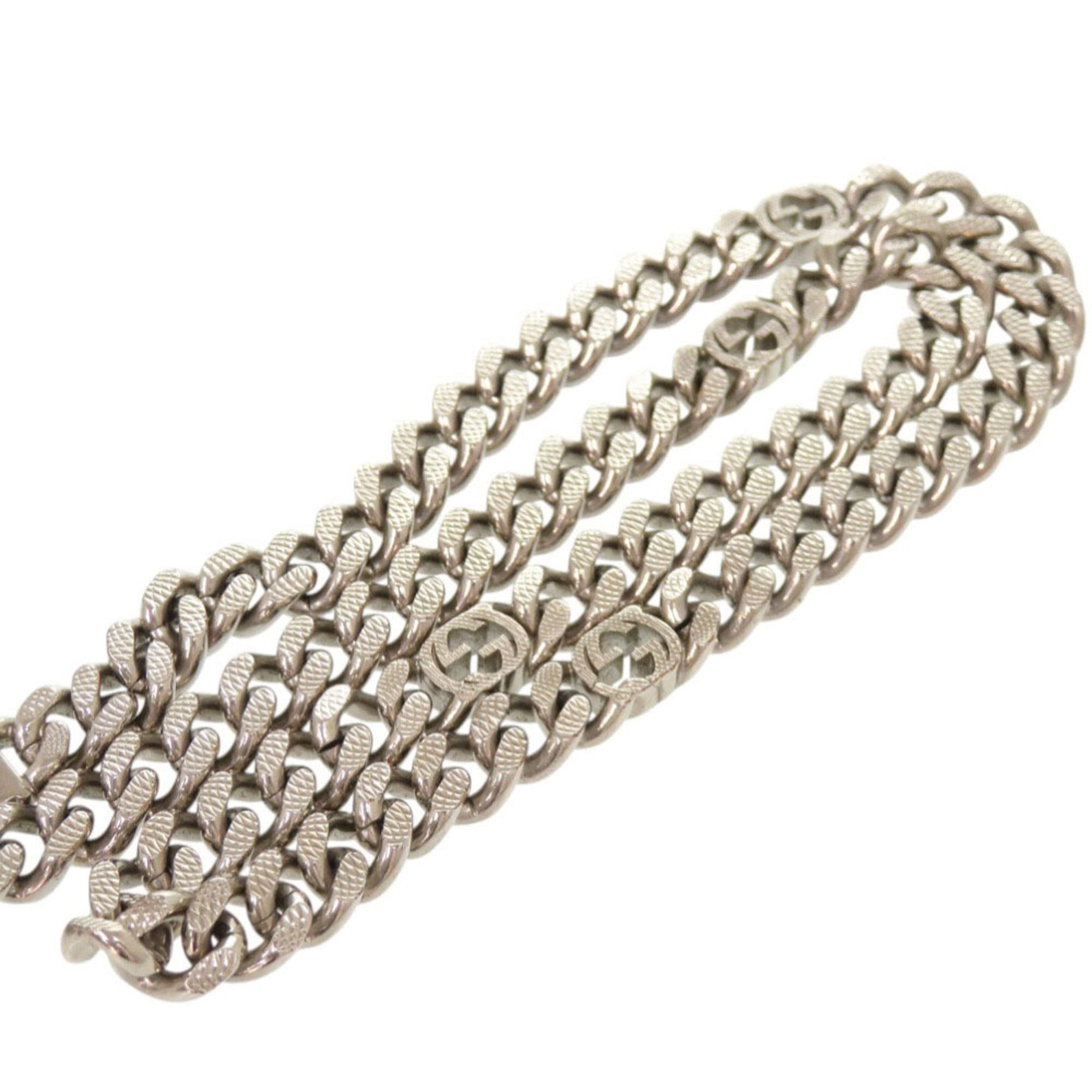 Interlocking G Pendant Necklace Metal Silver